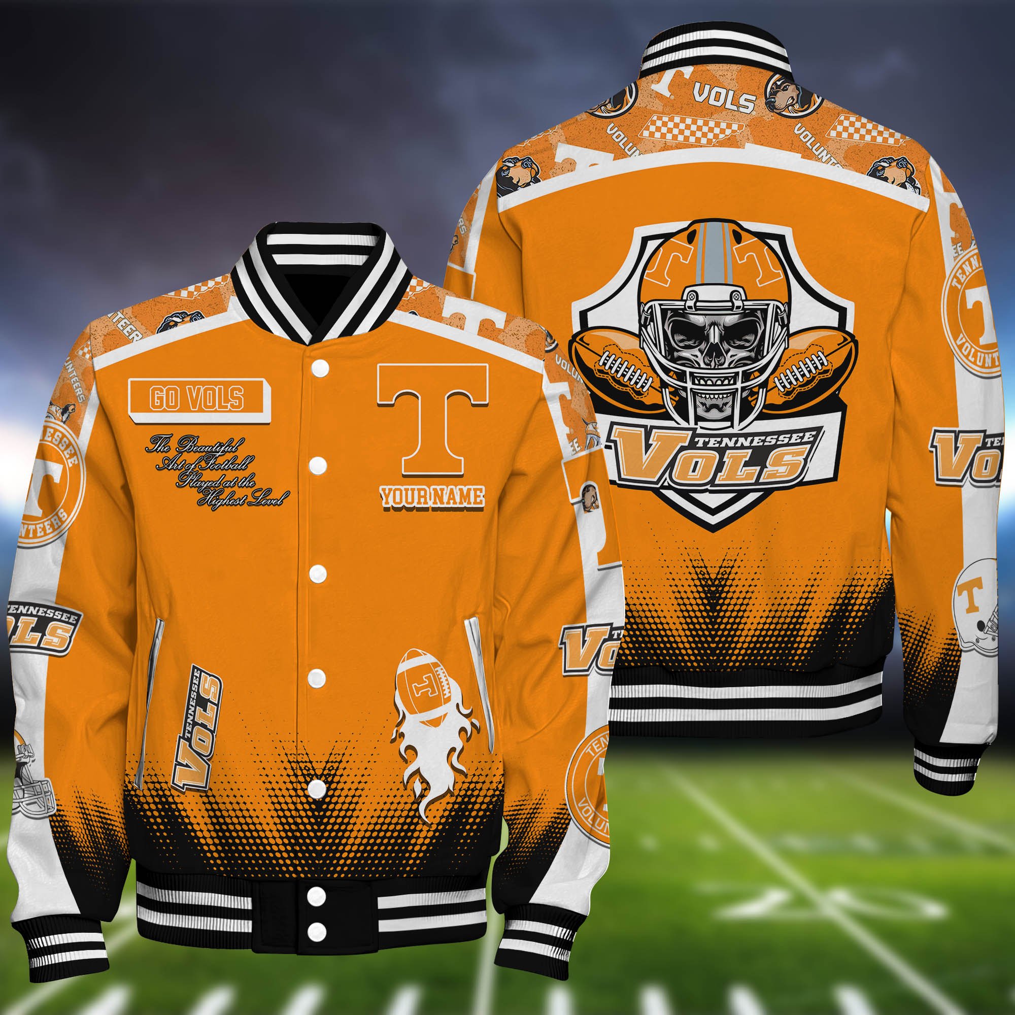 Tennessee Volunteers Baseball Jacket Personalized Your Name, Jackets For Sport Fans ETHY-0115486A
