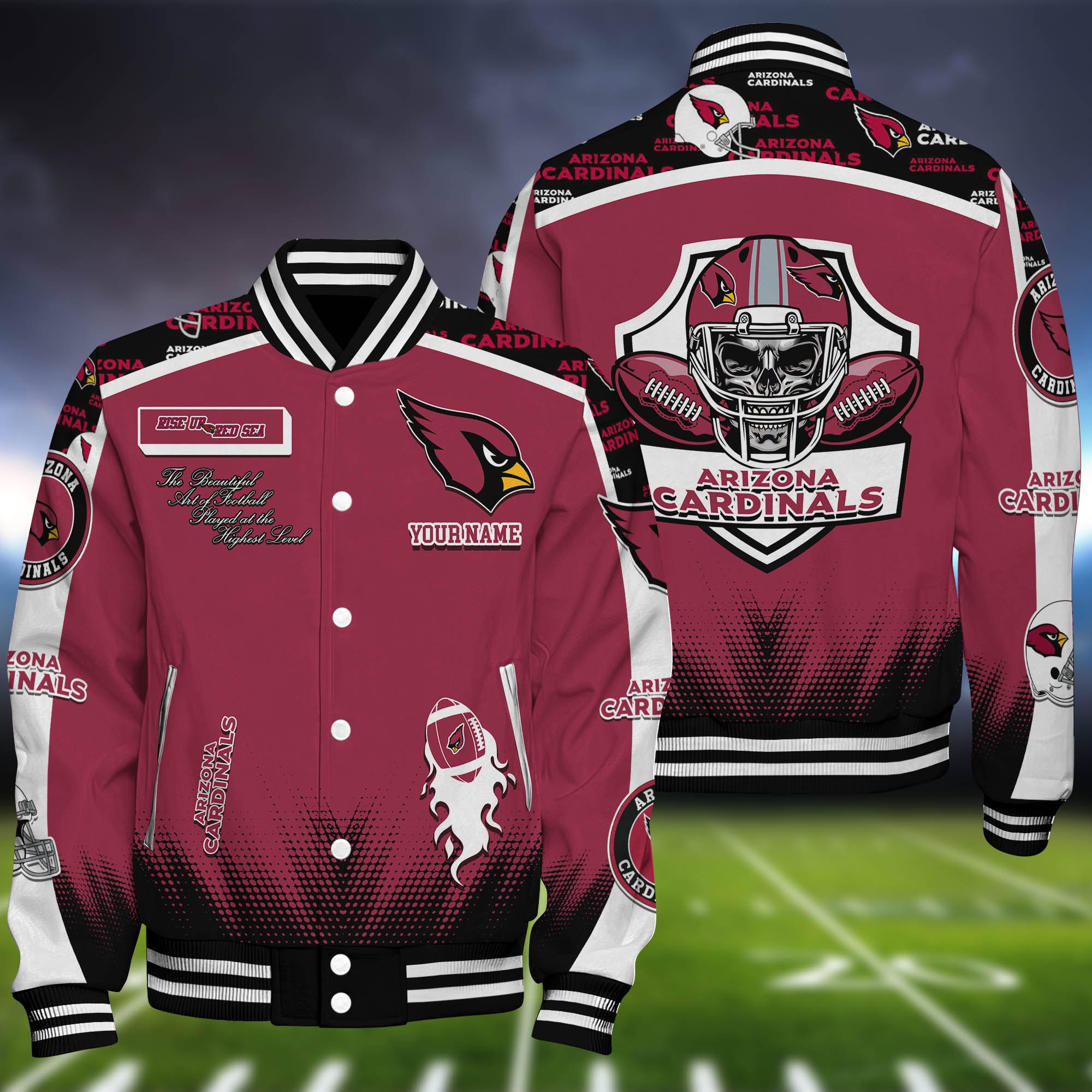 Arizona Cardinals Baseball Jacket Personalized Your Name, Jackets For Sport Fans ETHY-0115486