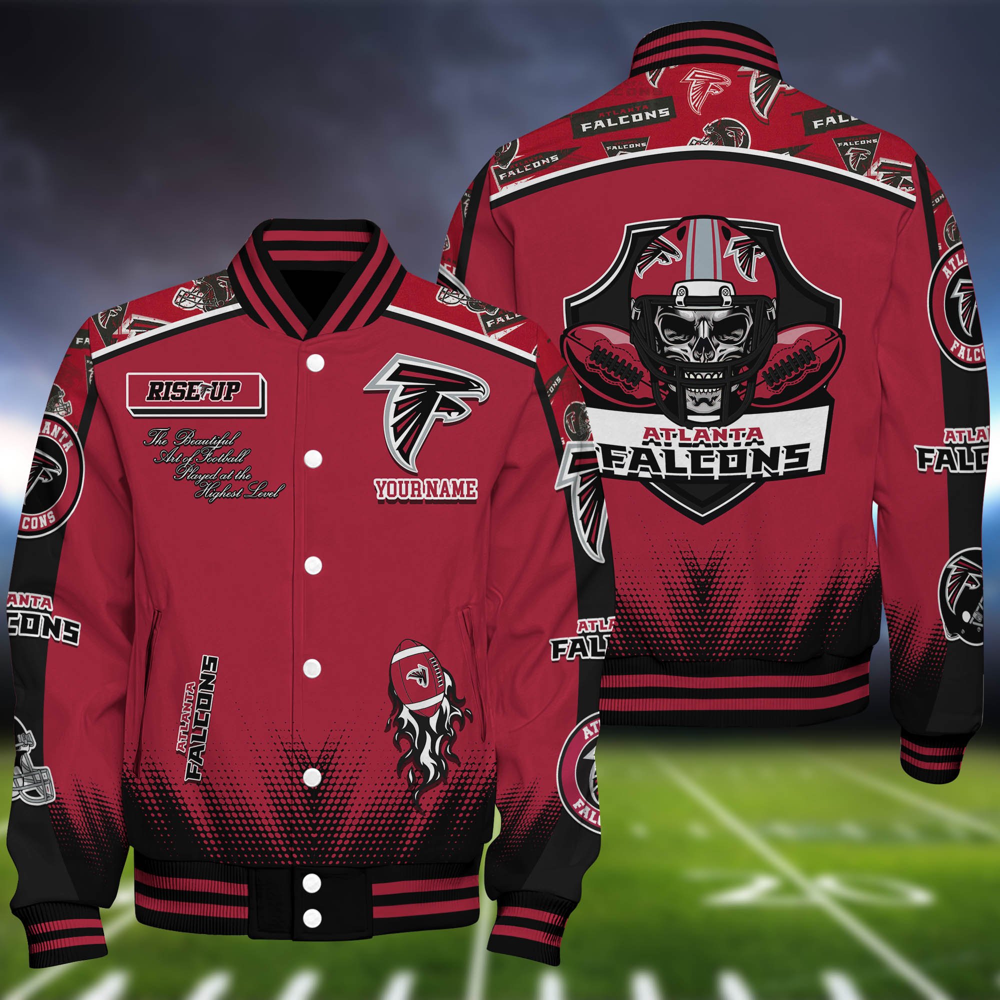 Atlanta Falcons Baseball Jacket Personalized Your Name, Jackets For Sport Fans ETHY-0115486
