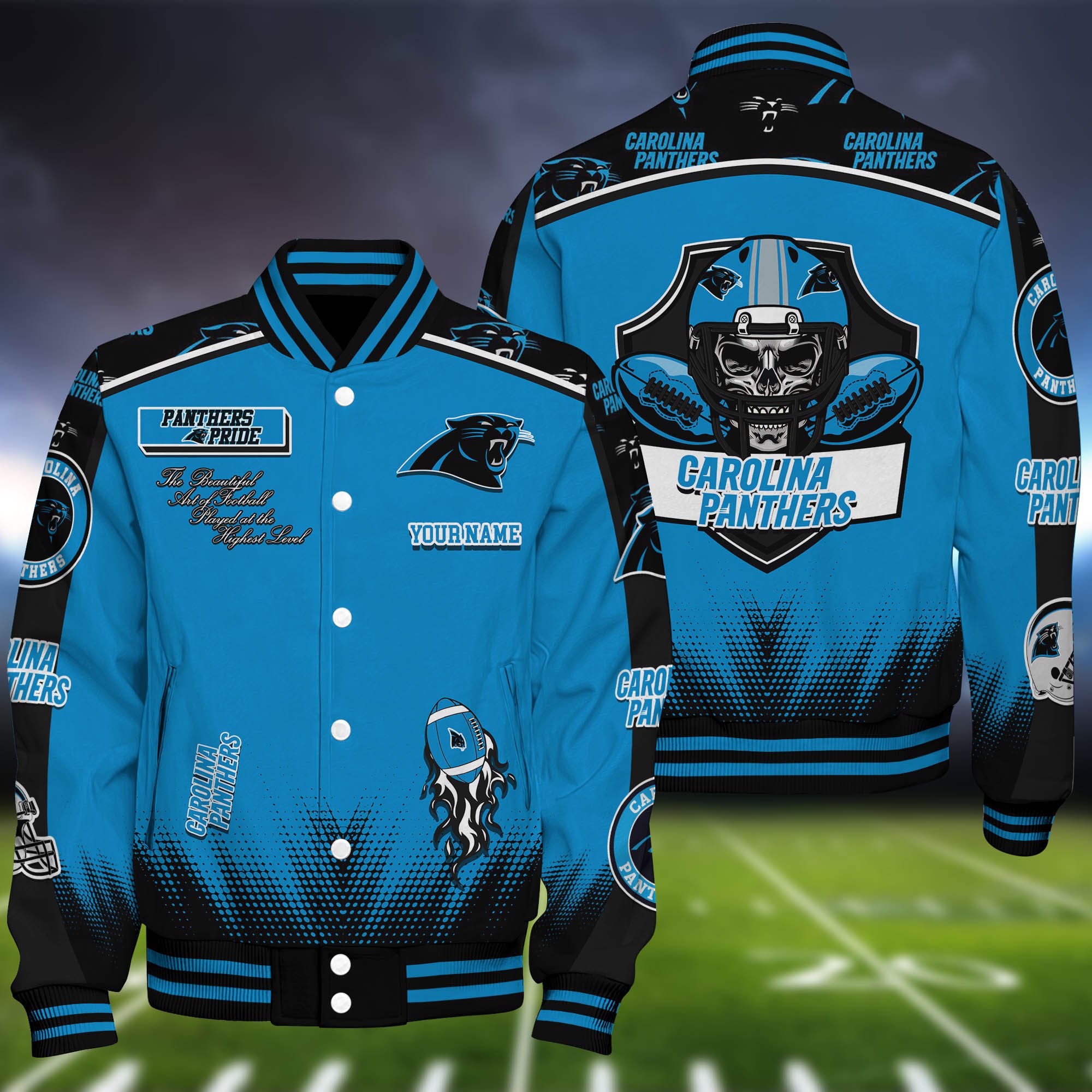 Carolina Panthers Baseball Jacket Personalized Your Name, Jackets For Sport Fans ETHY-0115486