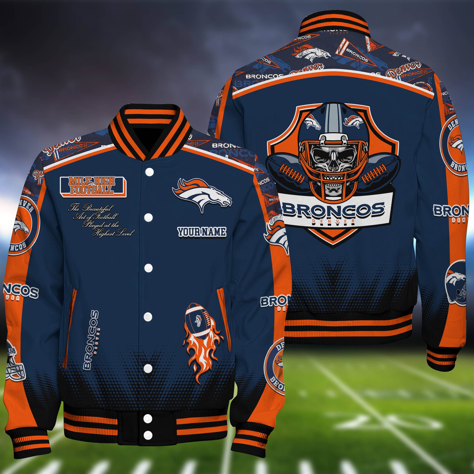 Denver Broncos Baseball Jacket Personalized Your Name, Jackets For Sport Fans ETHY-0115486