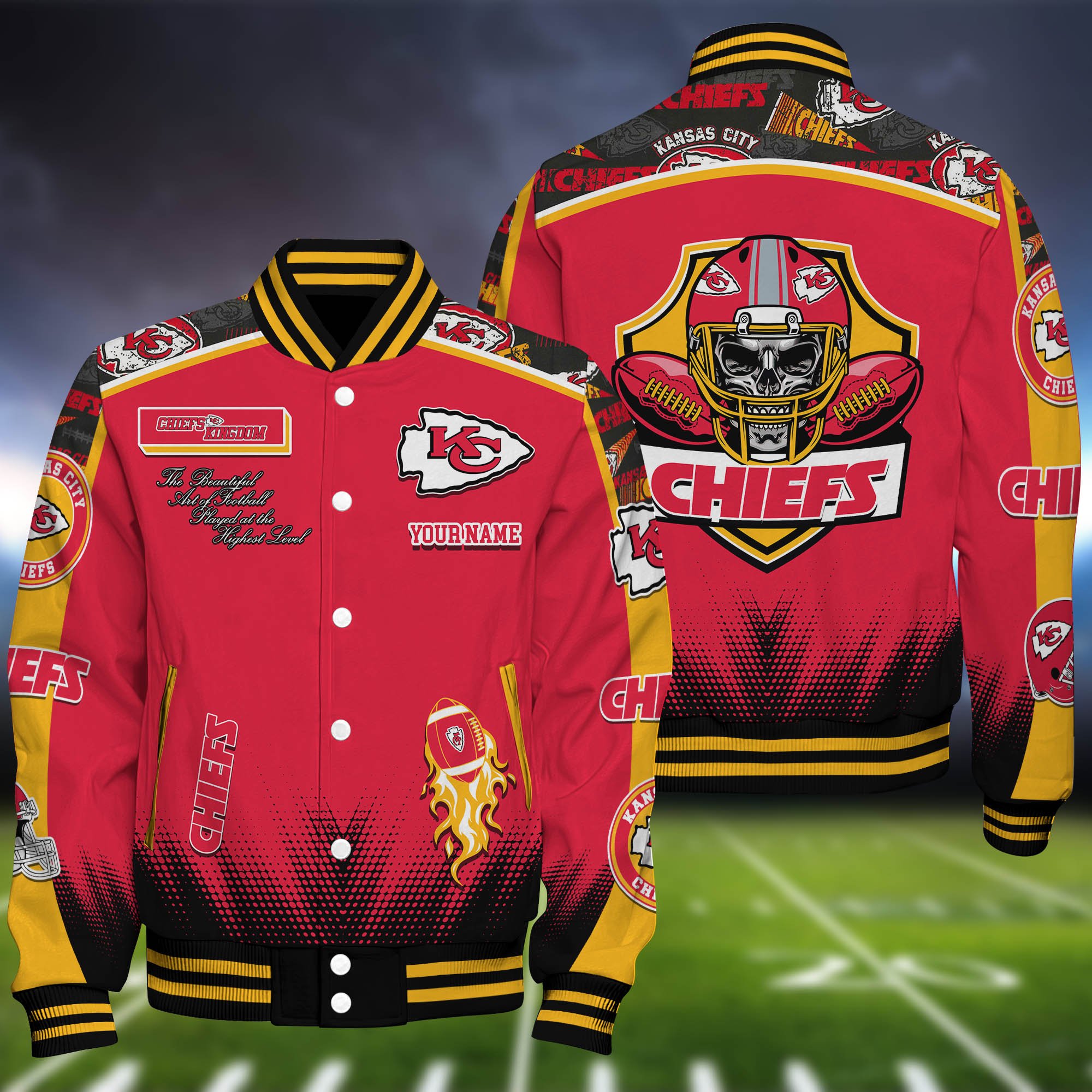 Kansas City Chiefs Baseball Jacket Personalized Your Name, Jackets For Sport Fans ETHY-0115486