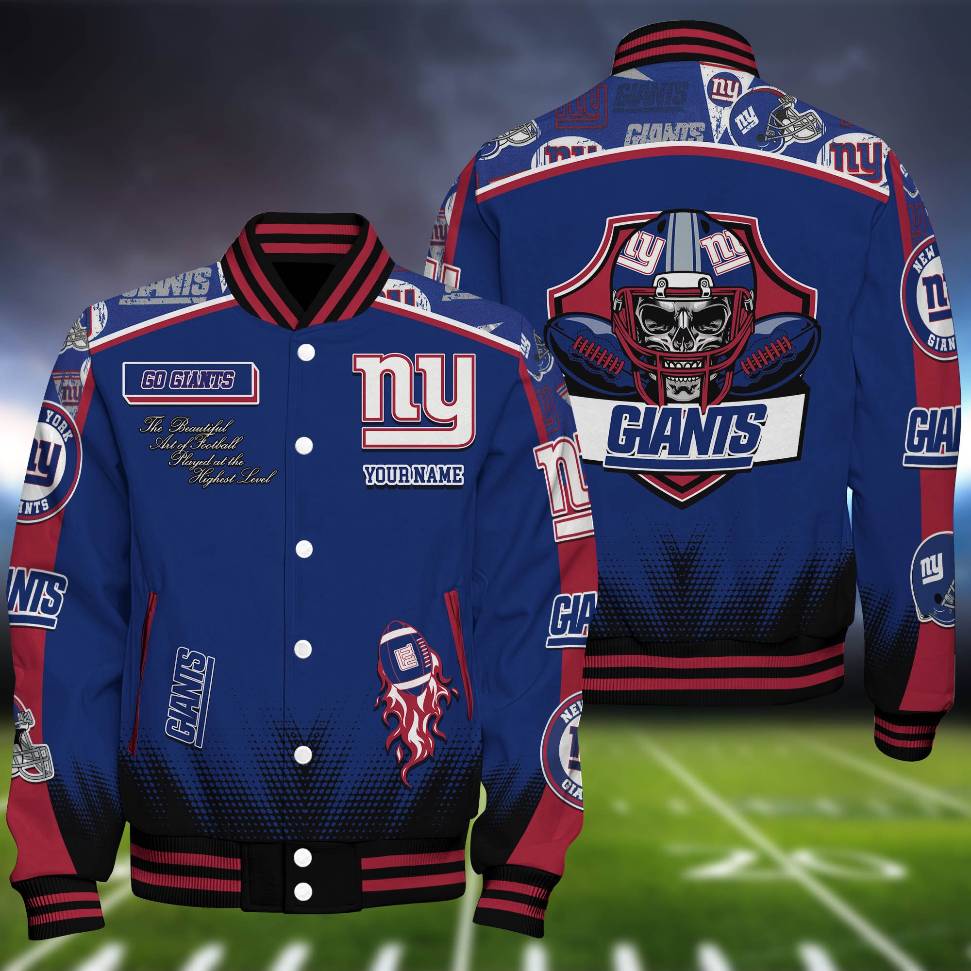 New York Giants Baseball Jacket Personalized Your Name, Jackets For Sport Fans ETHY-0115486