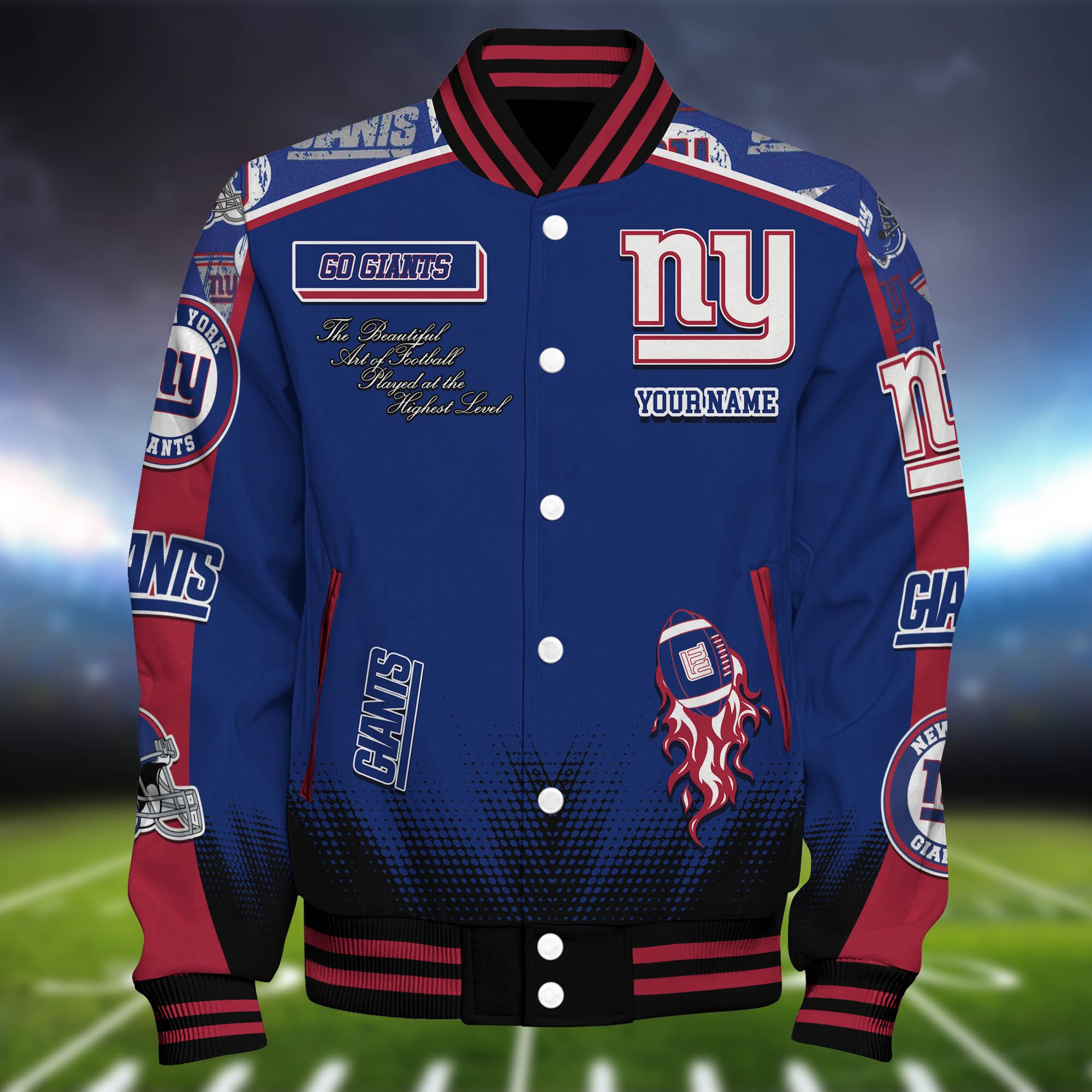 Alternative view of New York Giants Baseball Jacket Personalized Your Name, Jackets For Sport Fans ETHY-0115486