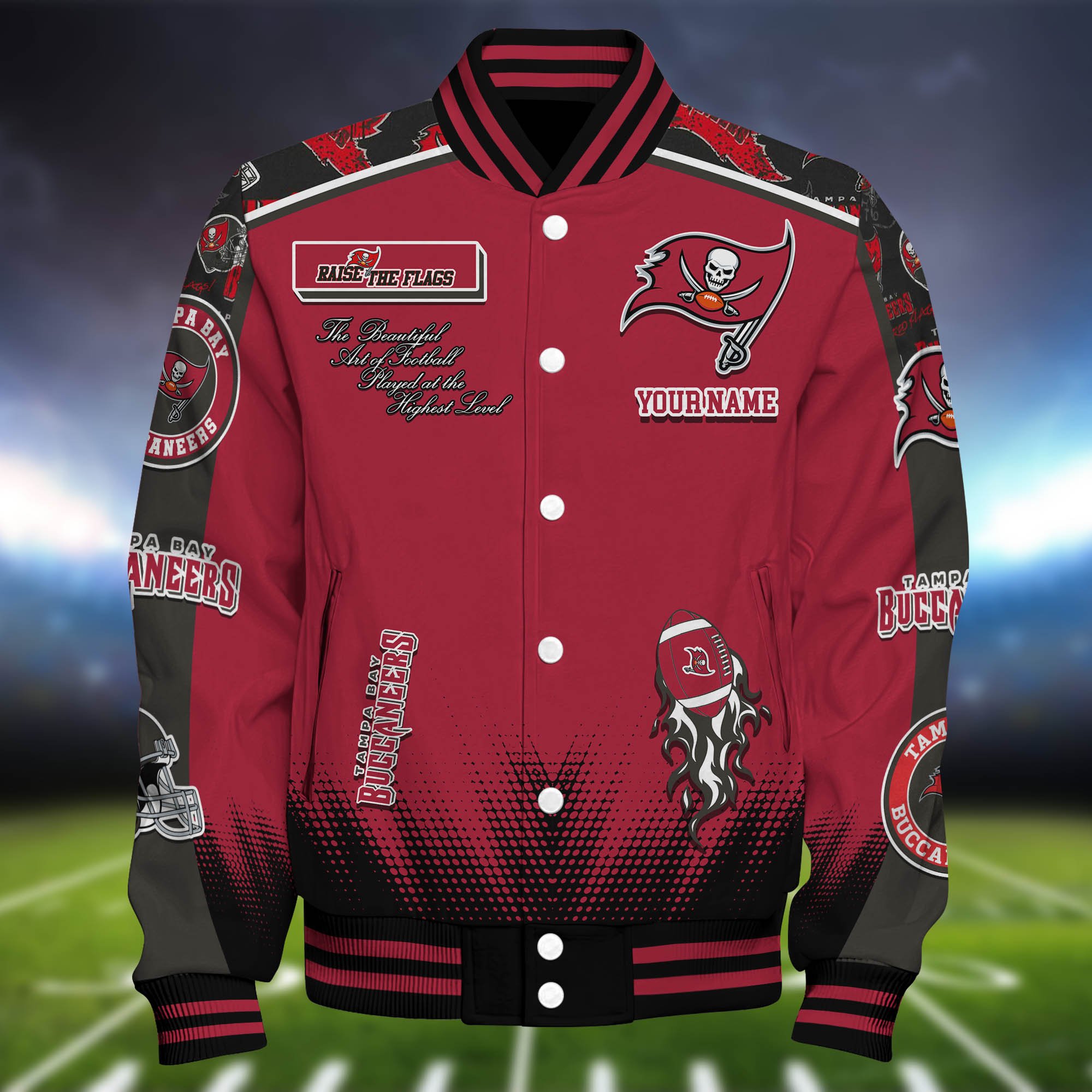 Alternative view of Tampa Bay Buccaneers Baseball Jacket Personalized Your Name, Jackets For Sport Fans ETHY-0115486