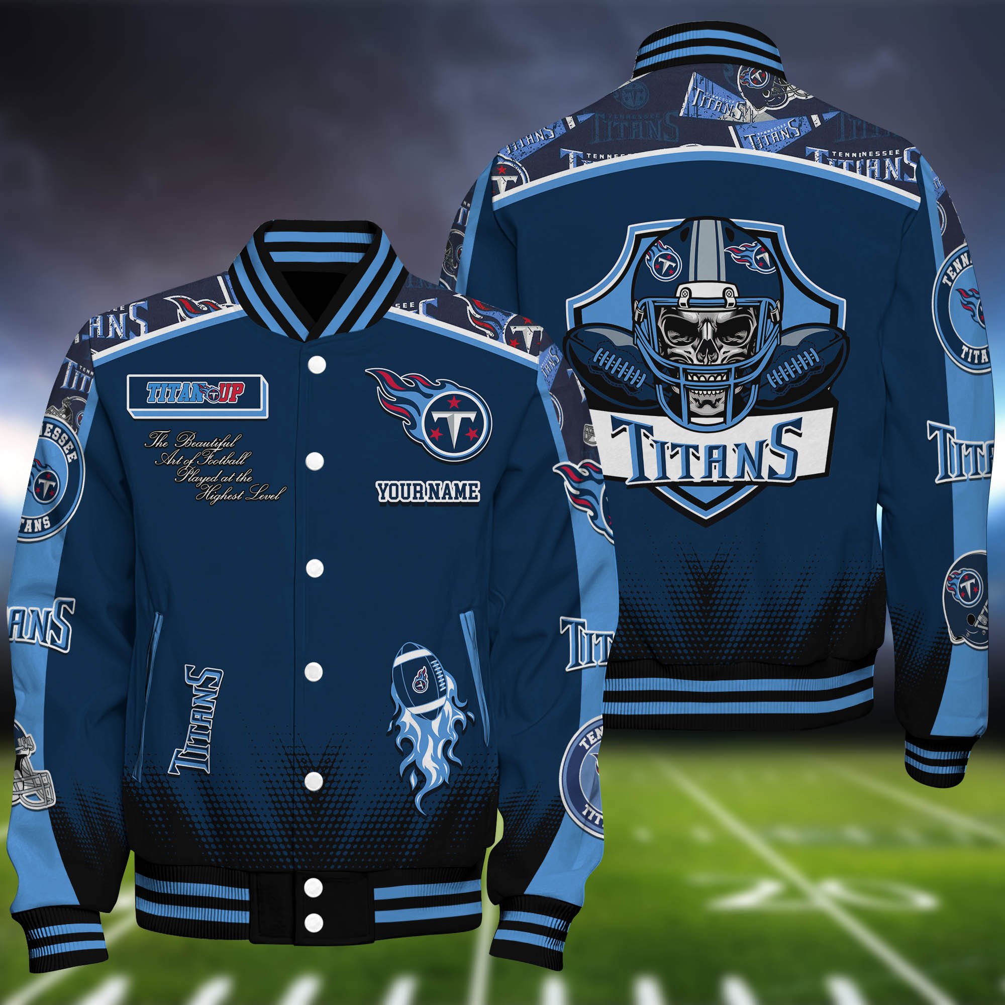 Tennessee Titans Baseball Jacket Personalized Your Name, Jackets For Sport Fans ETHY-0115486