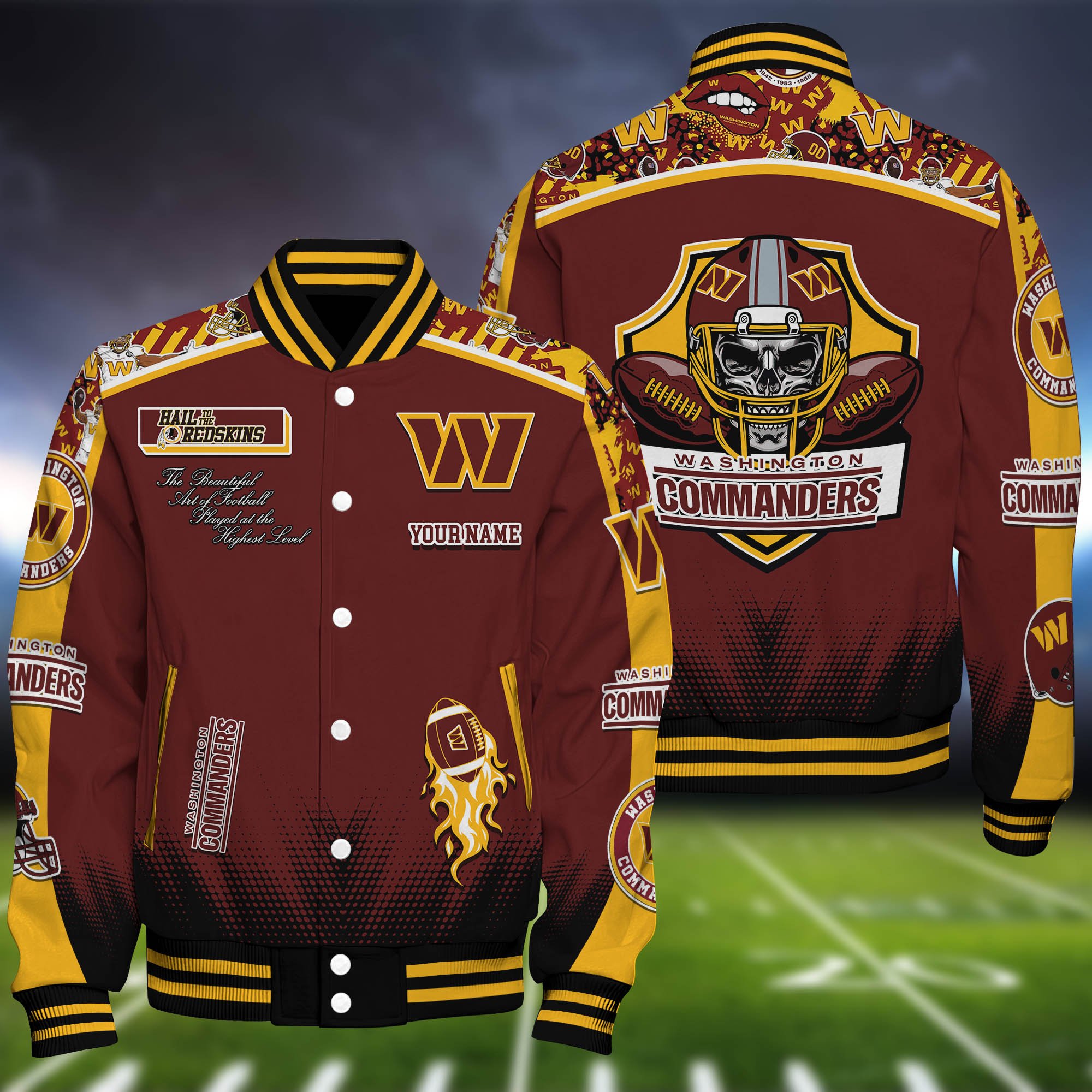 Washington Commanders Baseball Jacket Personalized Your Name, Jackets For Sport Fans ETHY-0115486