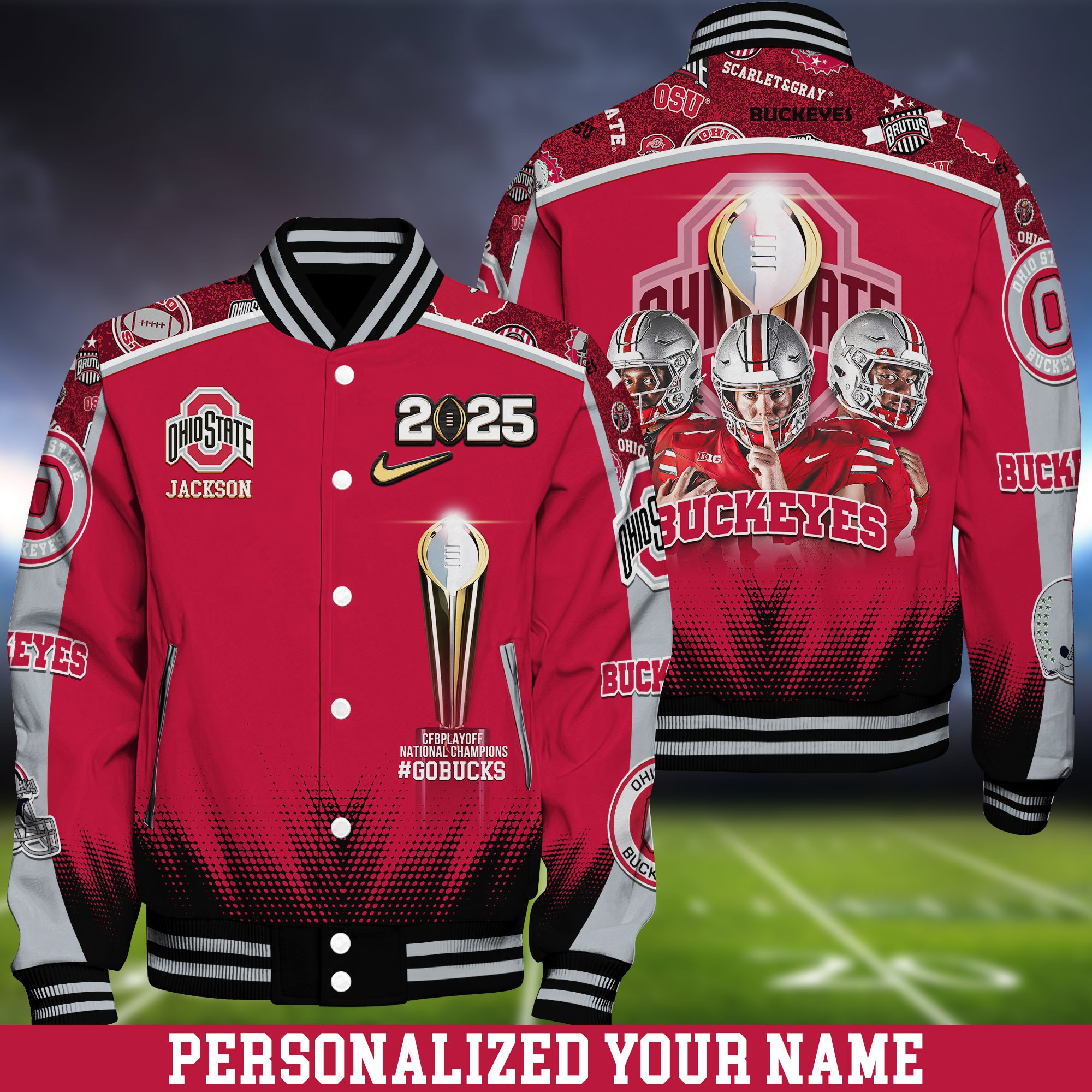Ohio State Buckeyes Baseball Jacket Personalized Your Name, Sport Jackets For Fan, Sport Gifts ETHY-0118548