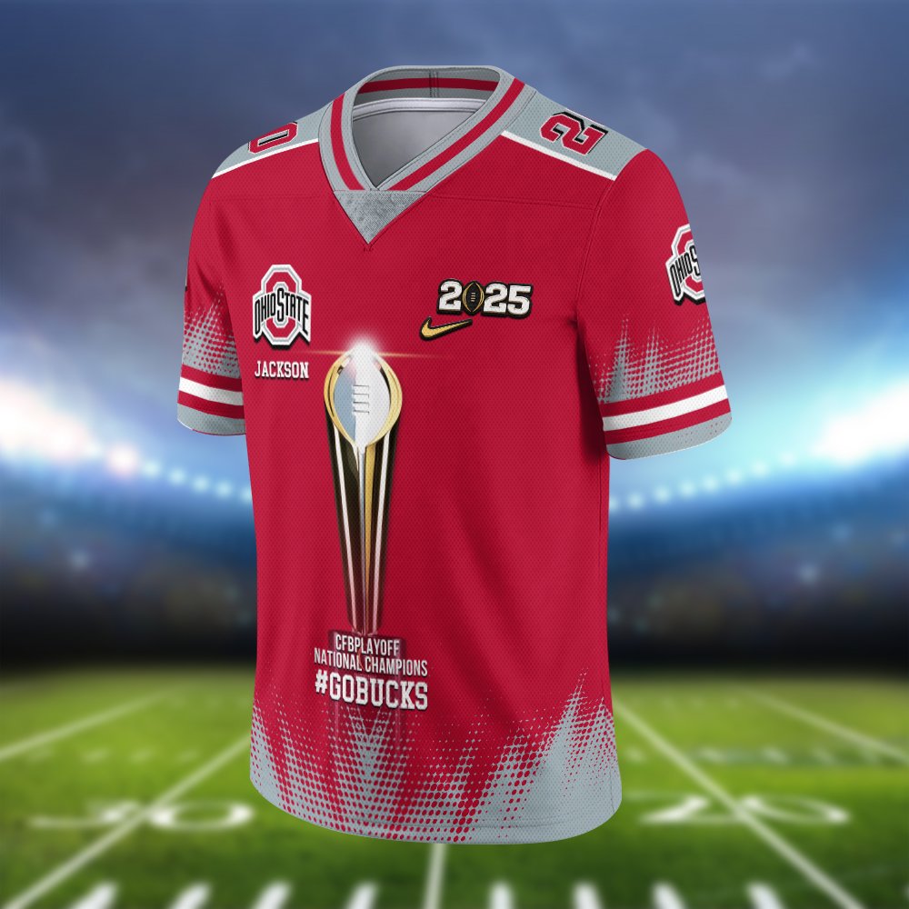 Alternative view of Ohio State Buckeyes Vneck Football Jersey Personalized Your Name And Number, Sport Gifts For Fans ETHY-0118549