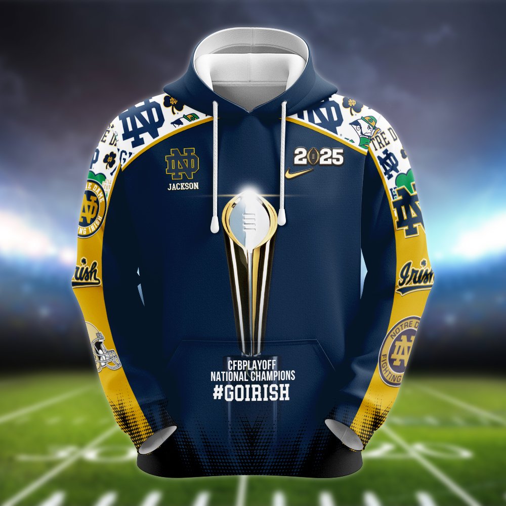 Alternative view of Notre Dame Fighting Irish Hoodie Sweater Zipper T-shirt And Jogger Personalized Your Name, Sport 3D Clothings For Fan, Sport Gifts ETHY-0120560