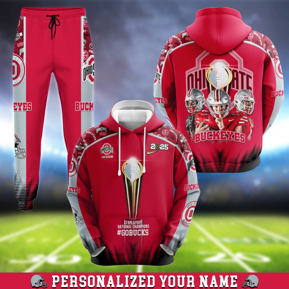 Ohio State Buckeyes Hoodie Sweater Zipper T-shirt And Jogger Personalized Your Name, Sport 3D Clothings For Fan, Sport Gifts ETHY-0120560