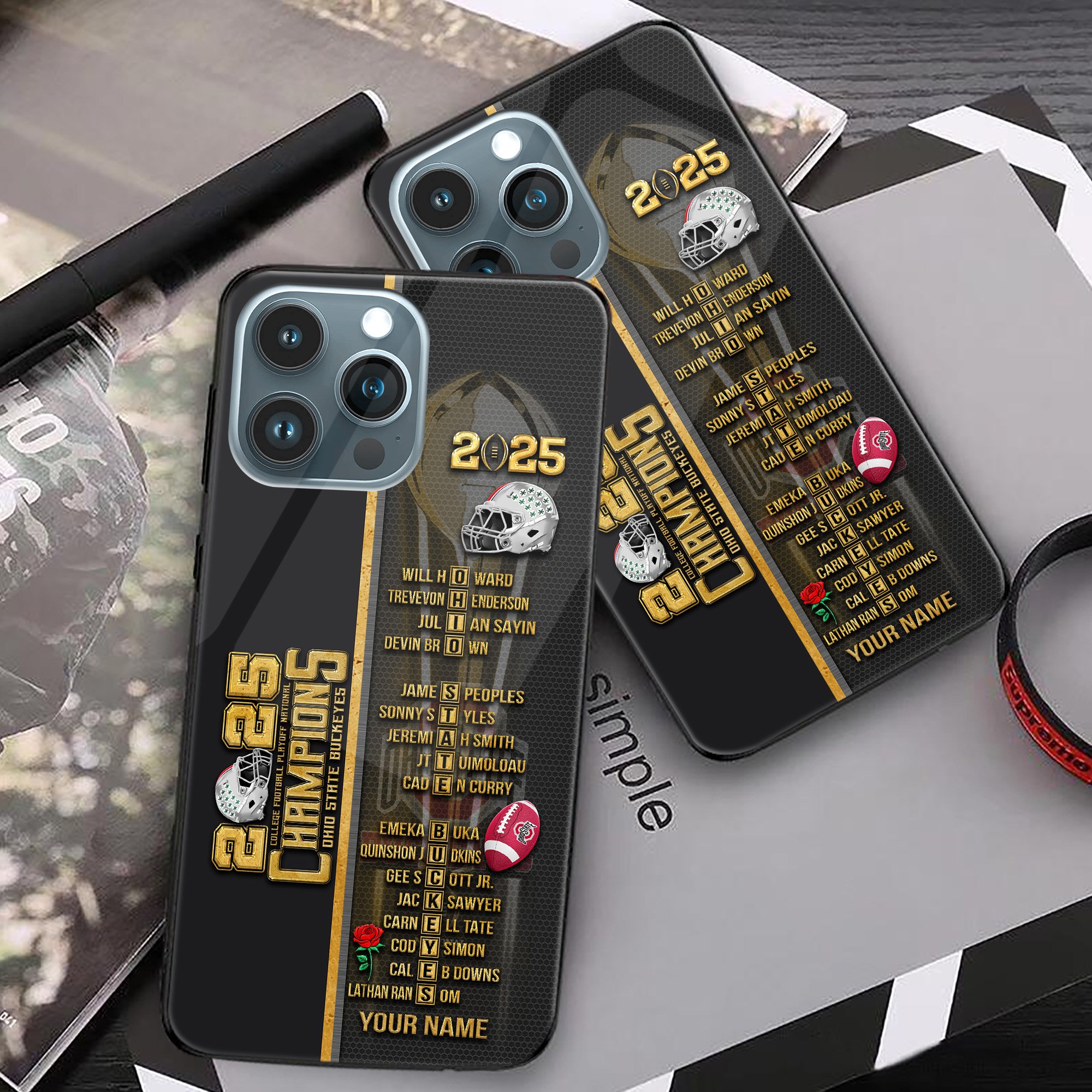 Alternative view of Ohio State Buckeyes College Football Playoff National Champions 2024 -2025 Phone Case Personalized Your Name, Gifts For Fans ETRG-0120558