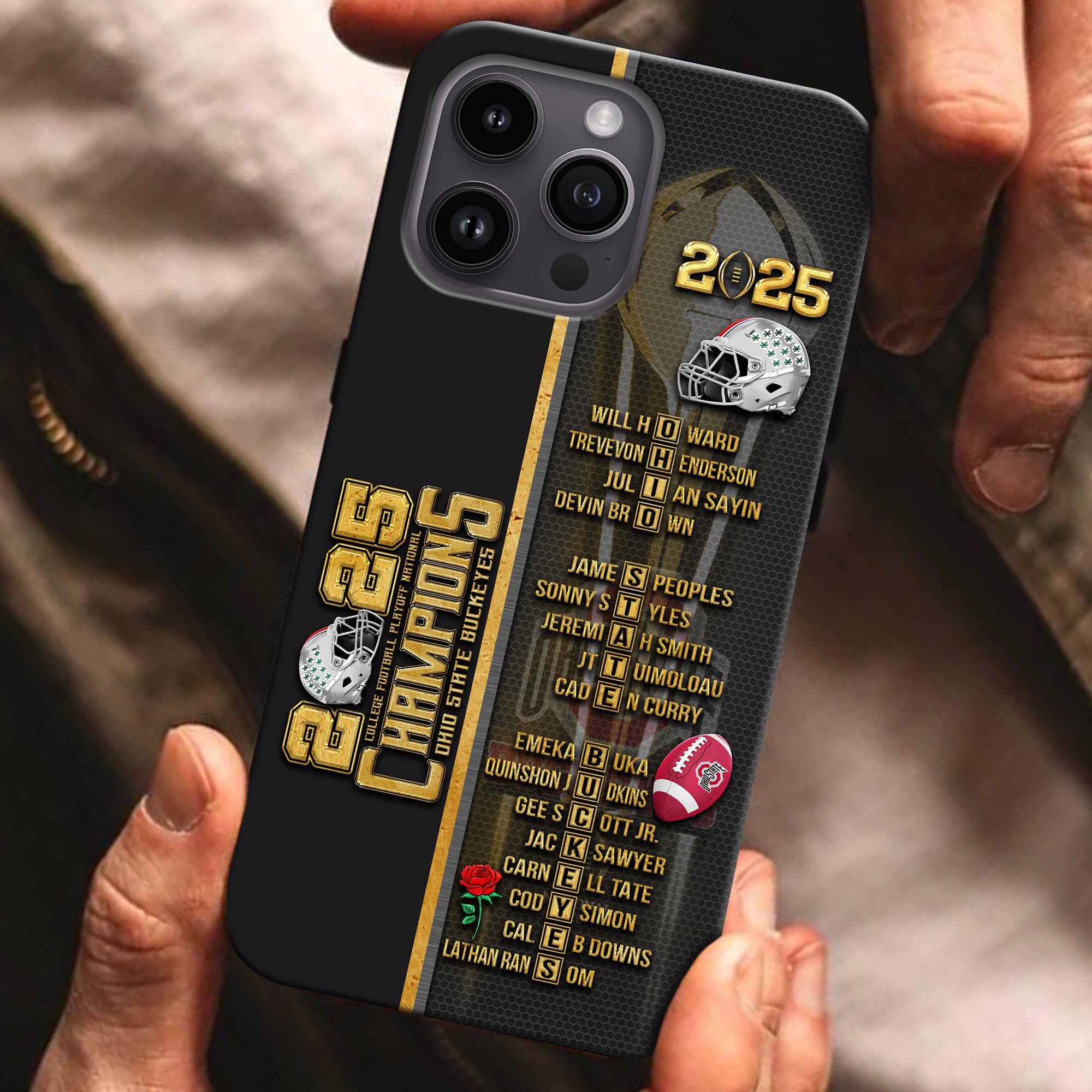 Ohio State Buckeyes College Football Playoff National Champions 2024 -2025 Phone Case Personalized Your Name, Gifts For Fans ETRG-0120558