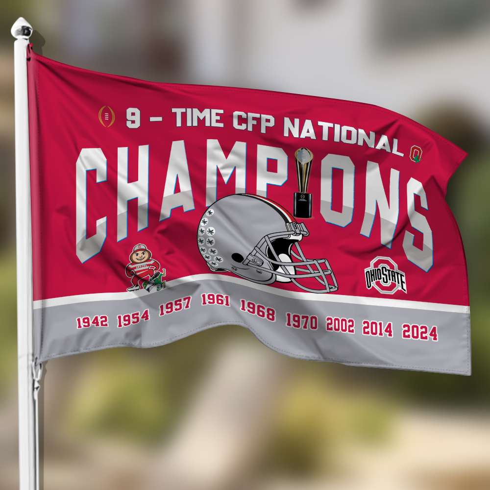 Ohio State Buckeyes Ohio State Buckeyes Flag 3x5ft College Football Playoff National Champions 2024 -2025, Gifts For Fans ETRG-0115489