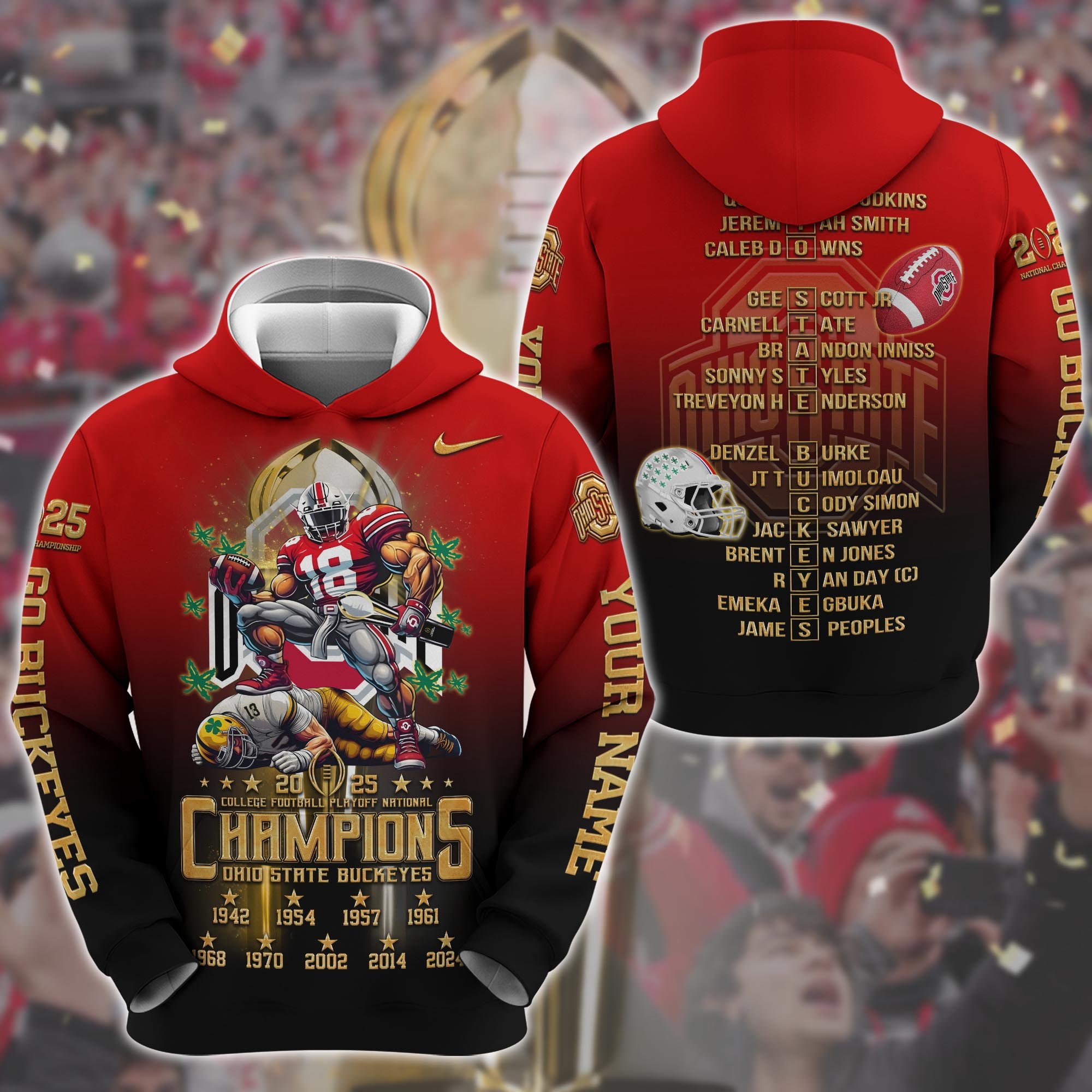 Alternative view of Ohio State Buckeyes Hoodie And Sweapant Set College Football Playoff National Champions 2024 - 2025 Personalized Gifts For Fans ETRG-0115490