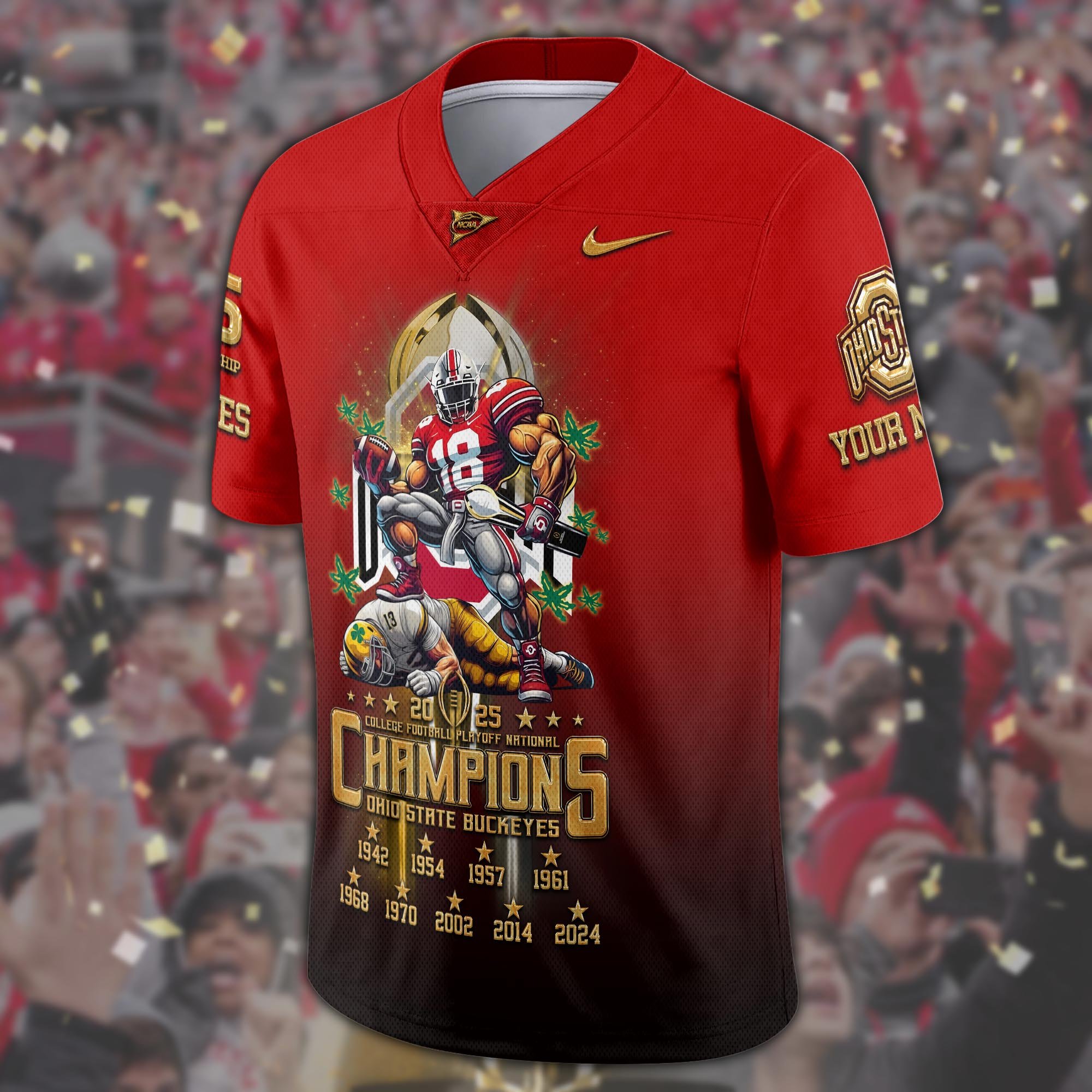 Alternative view of Ohio State Buckeyes Jersey College Football Playoff National Champions 2024 - 2025 Jersey Shirt, Personalized Gifts For Fans  ETRG-0120570
