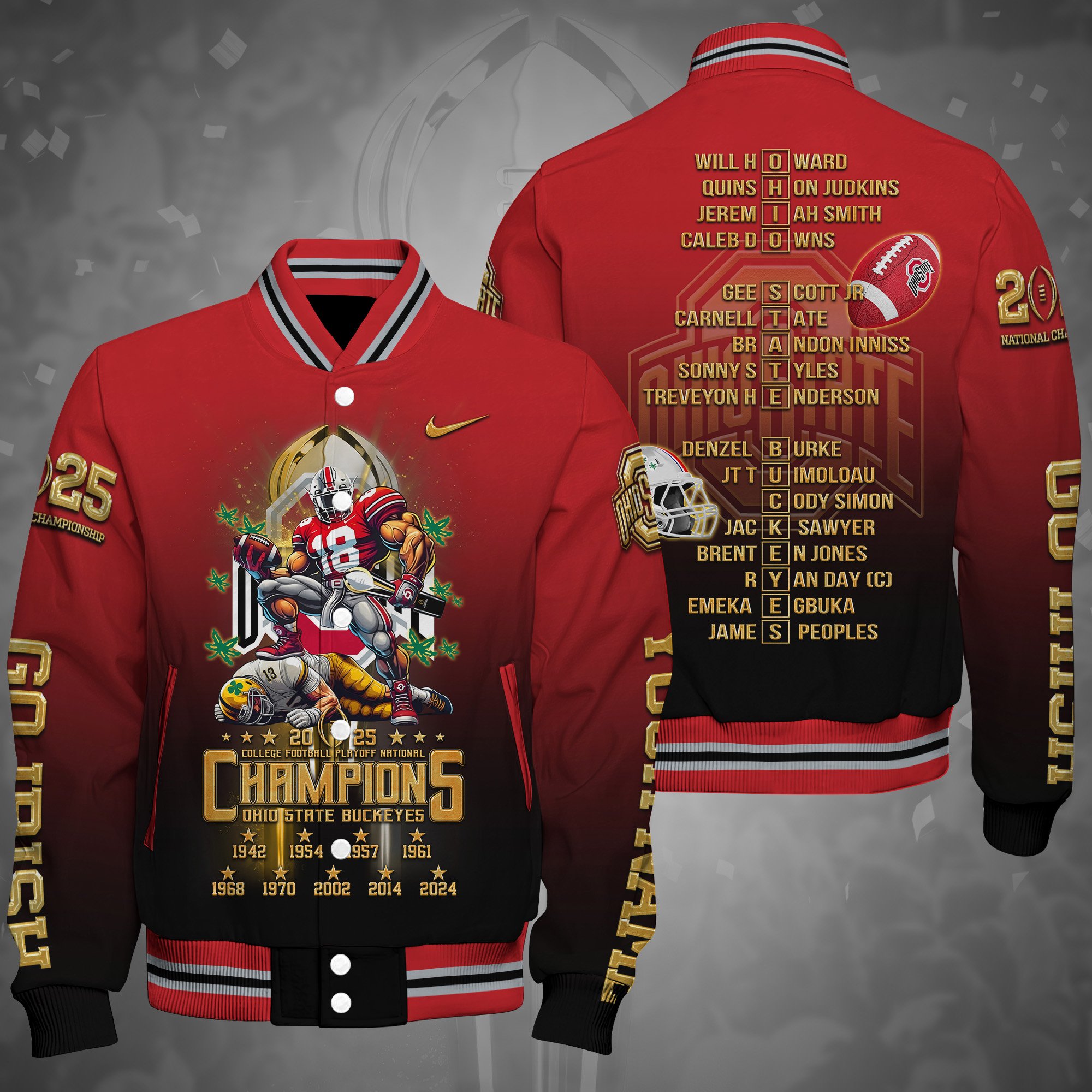 Ohio State Buckeyes Baseball Jacket College Football Playoff National Champions 2024 - 2025 Shirt, Personalized Gifts For Fans ETRG-0120574 