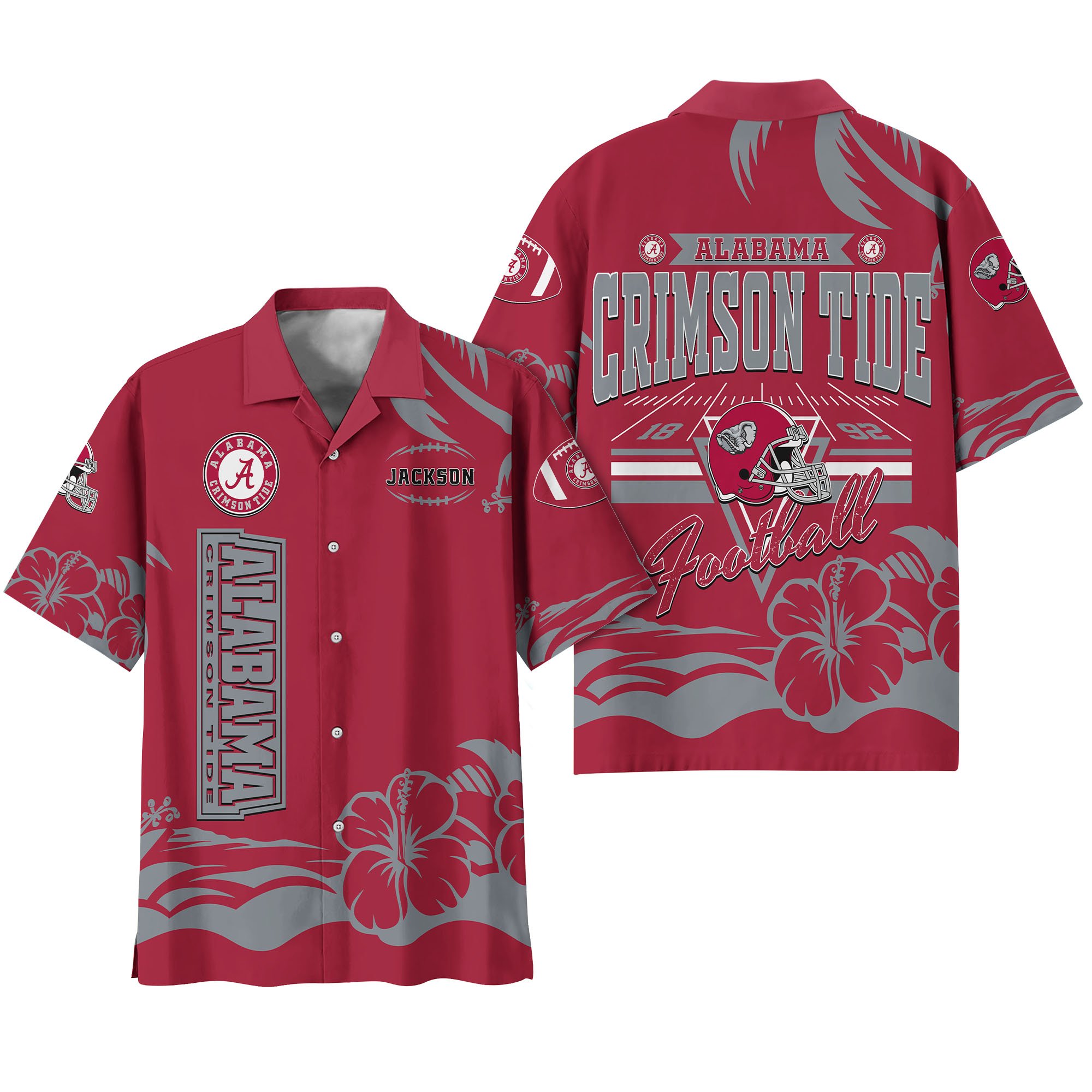 Alternative view of Alabama Crimson Tide Hawaiian Shirt Personalized Your Name, Sports Gifts for Fans, Sport Team Hawaii Shirt, Sports Lover Gifts ETHY-0123650A
