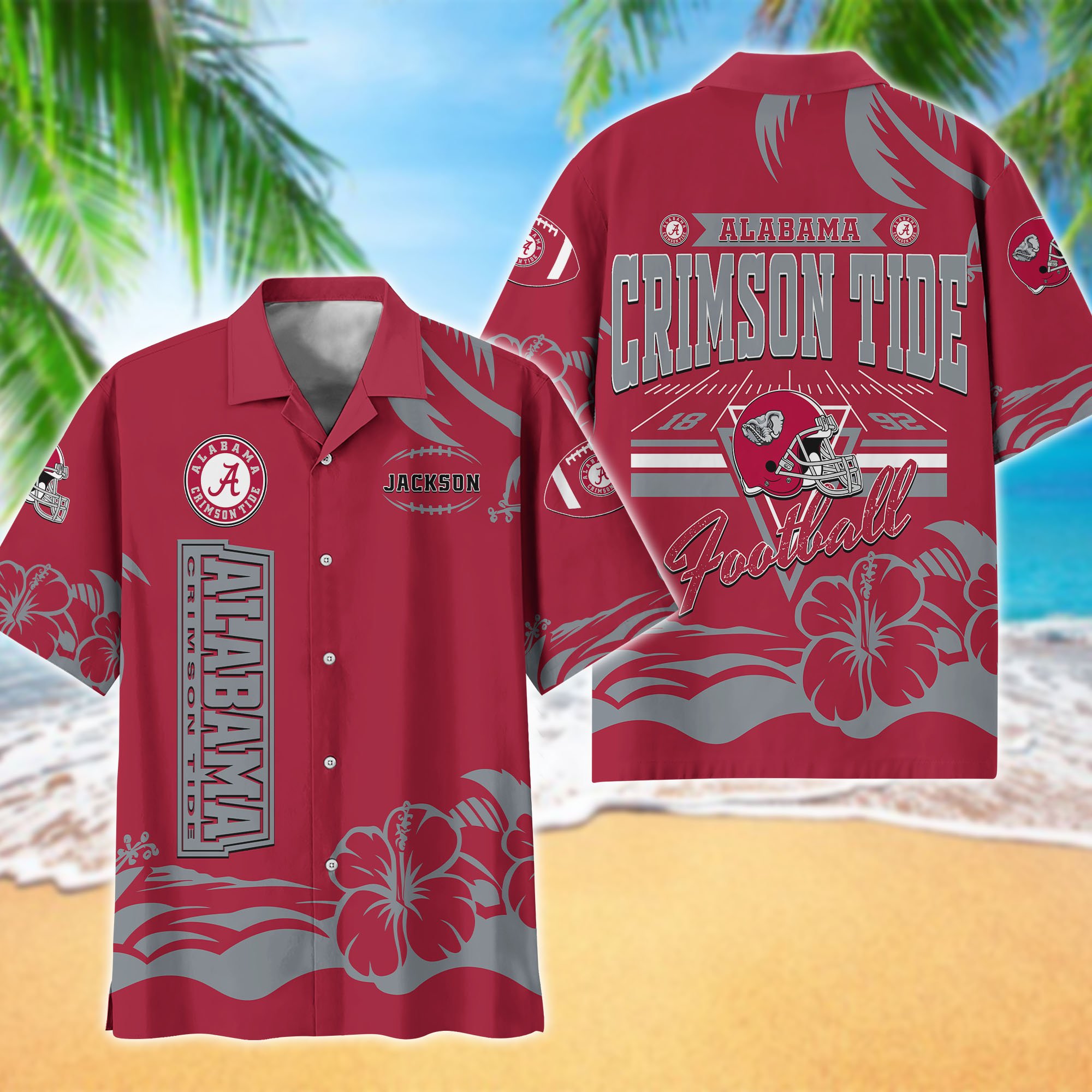 Alabama Crimson Tide Hawaiian Shirt Personalized Your Name, Sports Gifts for Fans, Sport Team Hawaii Shirt, Sports Lover Gifts ETHY-0123650A