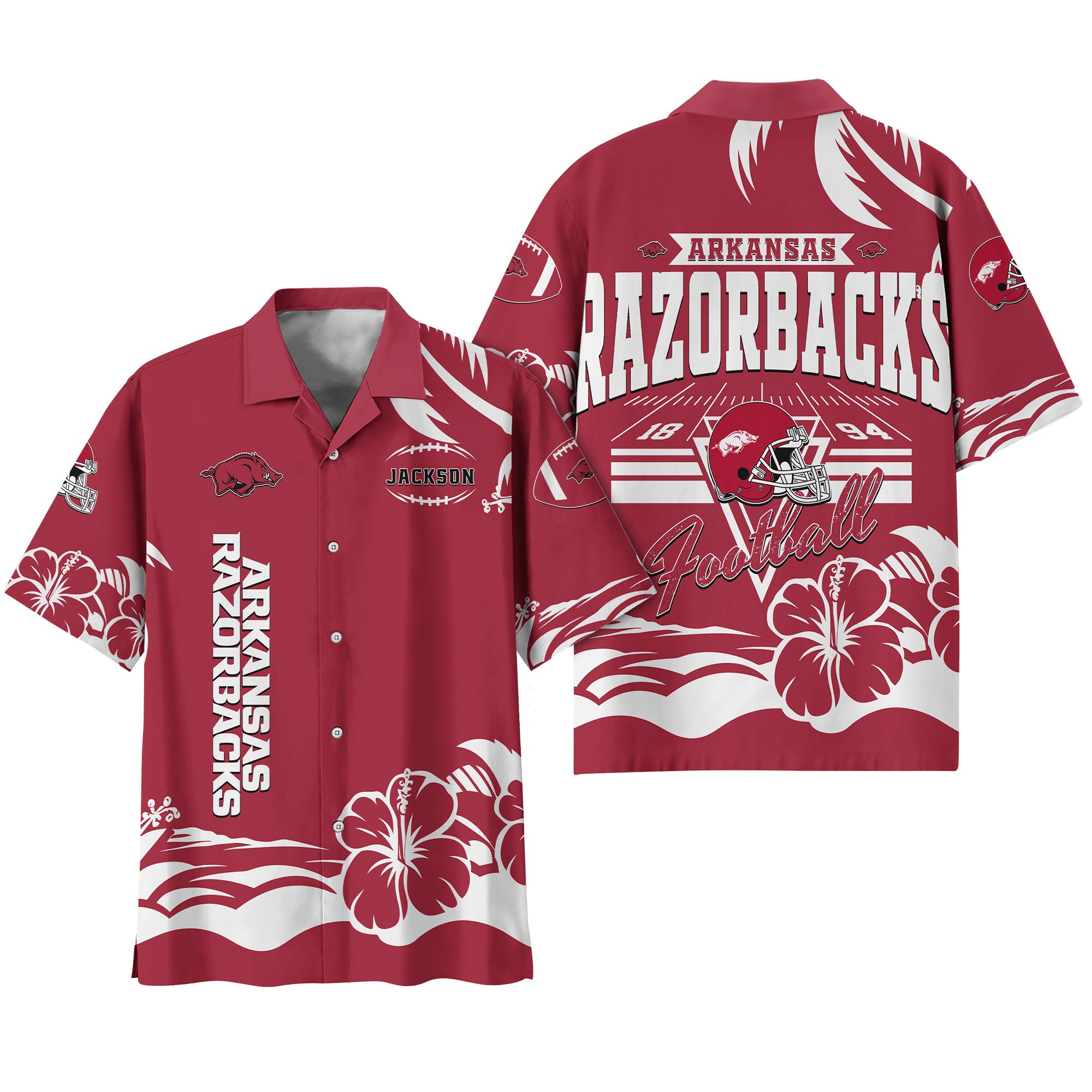 Alternative view of Arkansas Razorbacks Hawaiian Shirt Personalized Your Name, Sports Gifts for Fans, Sport Team Hawaii Shirt, Sports Lover Gifts ETHY-0123650A