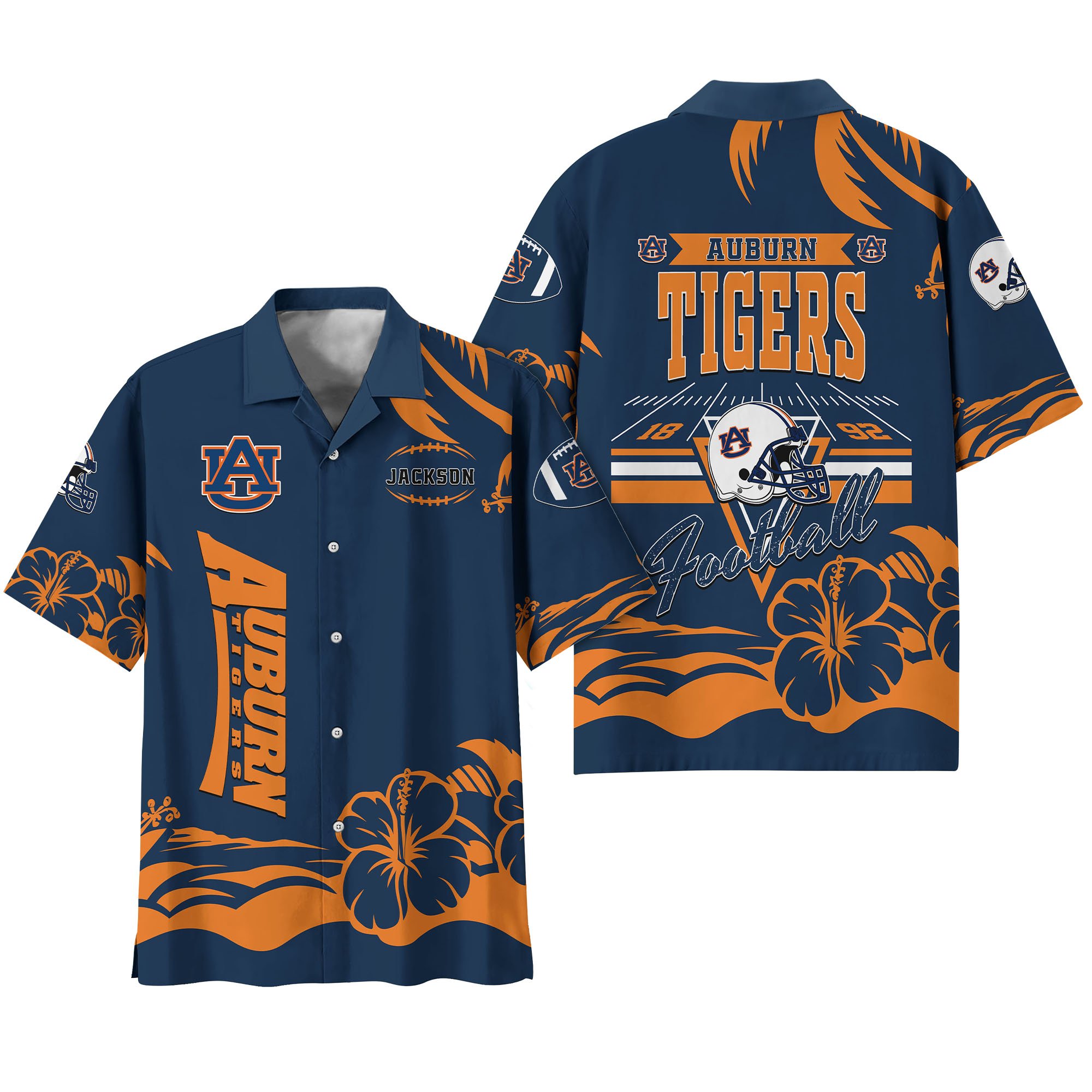 Alternative view of Auburn Tigers Hawaiian Shirt Personalized Your Name, Sports Gifts for Fans, Sport Team Hawaii Shirt, Sports Lover Gifts ETHY-0123650A