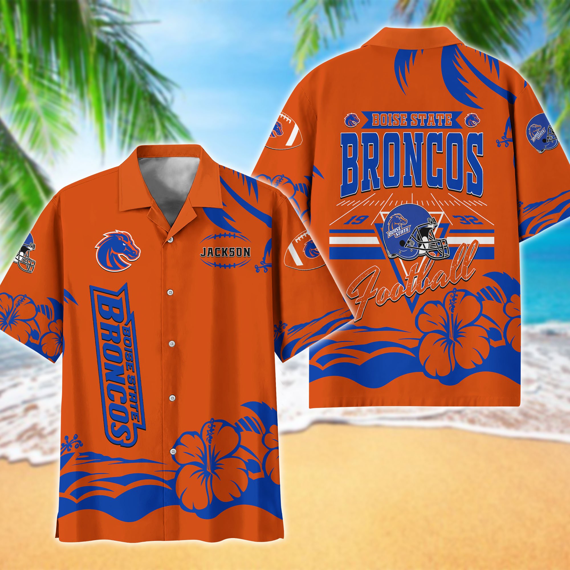 Boise State Broncos Hawaiian Shirt Personalized Your Name, Sports Gifts for Fans, Sport Team Hawaii Shirt, Sports Lover Gifts ETHY-0123650A