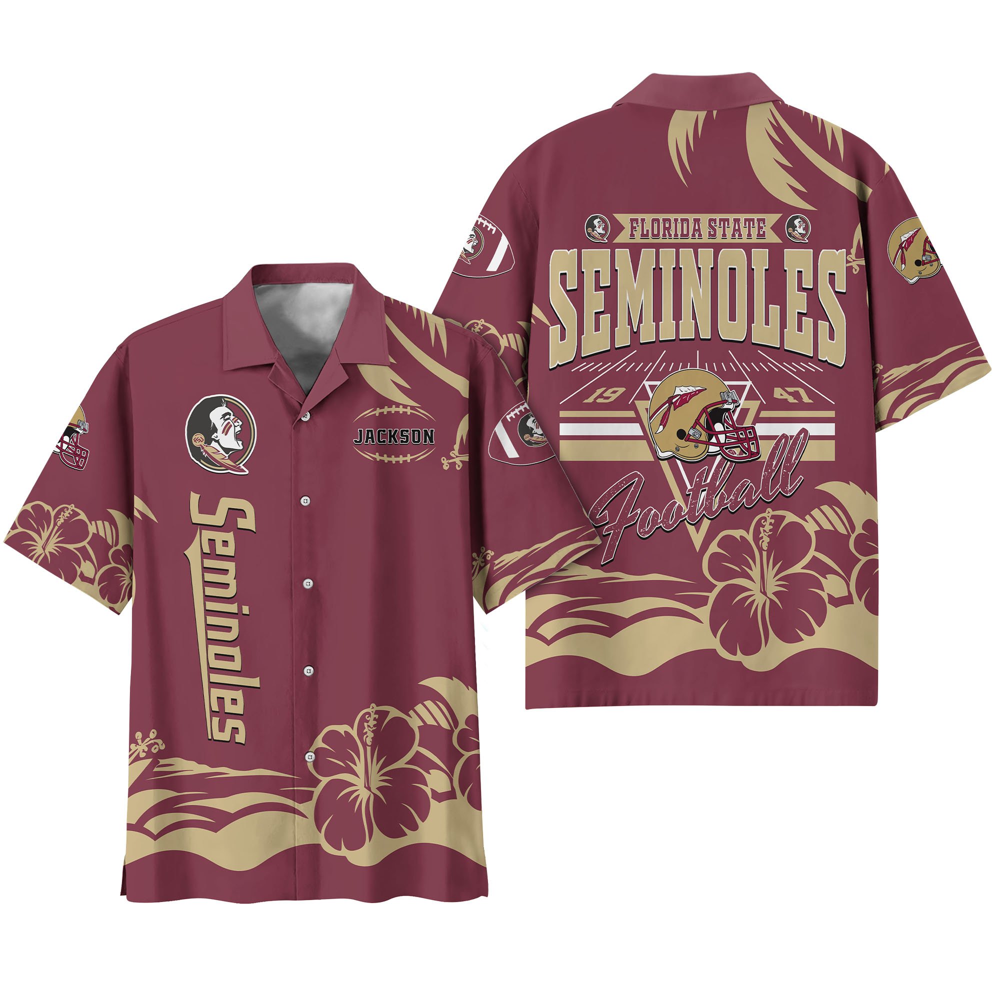 Alternative view of Florida State Seminoles Hawaiian Shirt Personalized Your Name, Sports Gifts for Fans, Sport Team Hawaii Shirt, Sports Lover Gifts ETHY-0123650A
