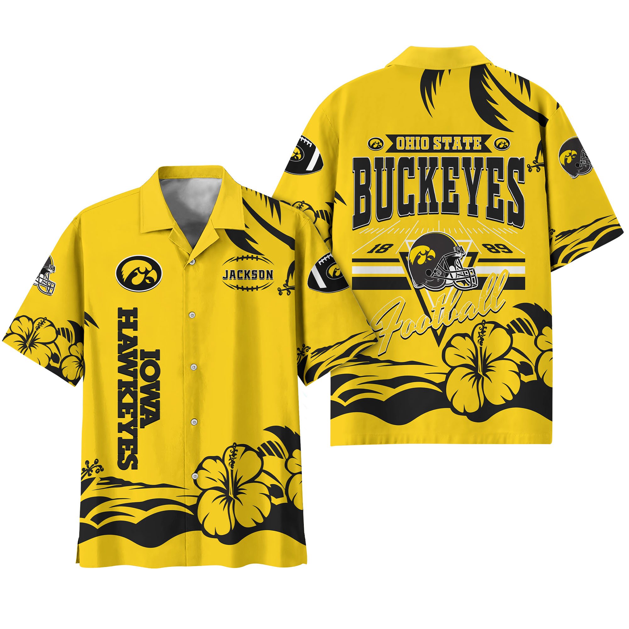 Alternative view of Iowa Hawkeyes Hawaiian Shirt Personalized Your Name, Sports Gifts for Fans, Sport Team Hawaii Shirt, Sports Lover Gifts ETHY-0123650A
