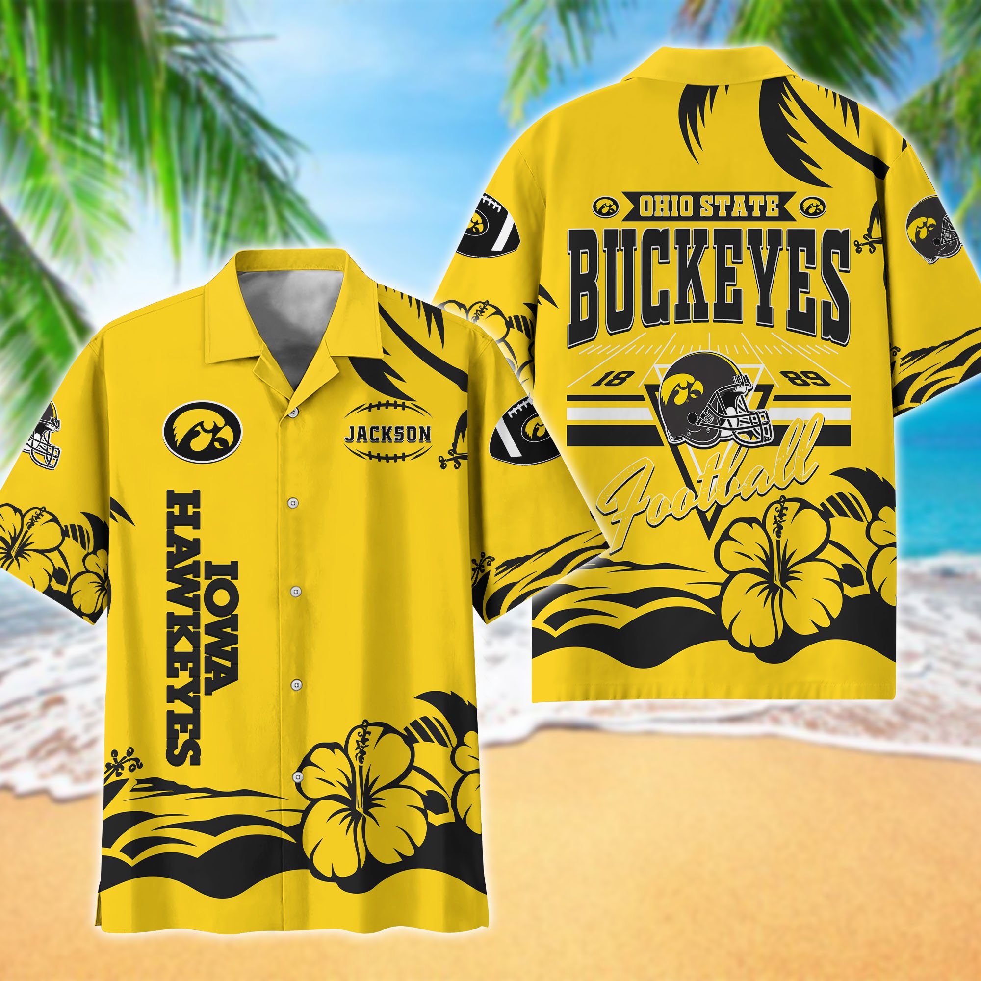 Iowa Hawkeyes Hawaiian Shirt Personalized Your Name, Sports Gifts for Fans, Sport Team Hawaii Shirt, Sports Lover Gifts ETHY-0123650A