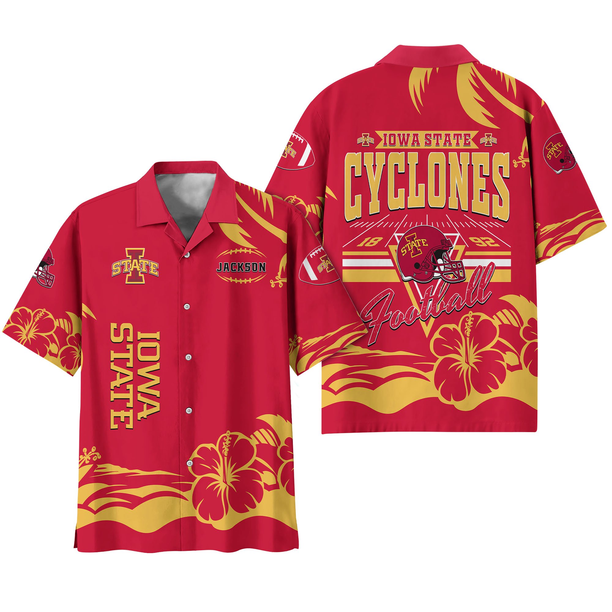Alternative view of Iowa State Cyclones Hawaiian Shirt Personalized Your Name, Sports Gifts for Fans, Sport Team Hawaii Shirt, Sports Lover Gifts ETHY-0123650A