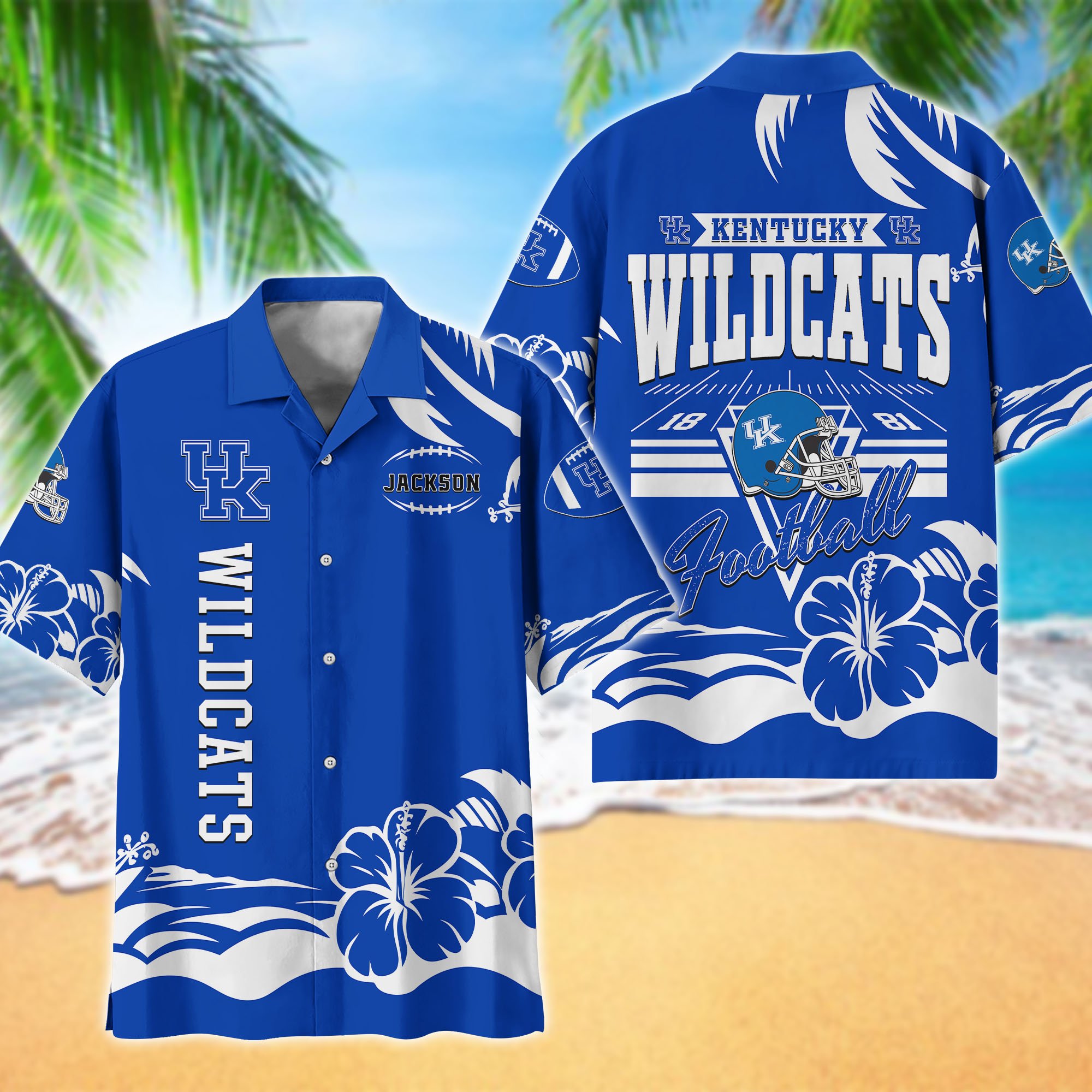 Kentucky Wildcats Hawaiian Shirt Personalized Your Name, Sports Gifts for Fans, Sport Team Hawaii Shirt, Sports Lover Gifts ETHY-0123650A