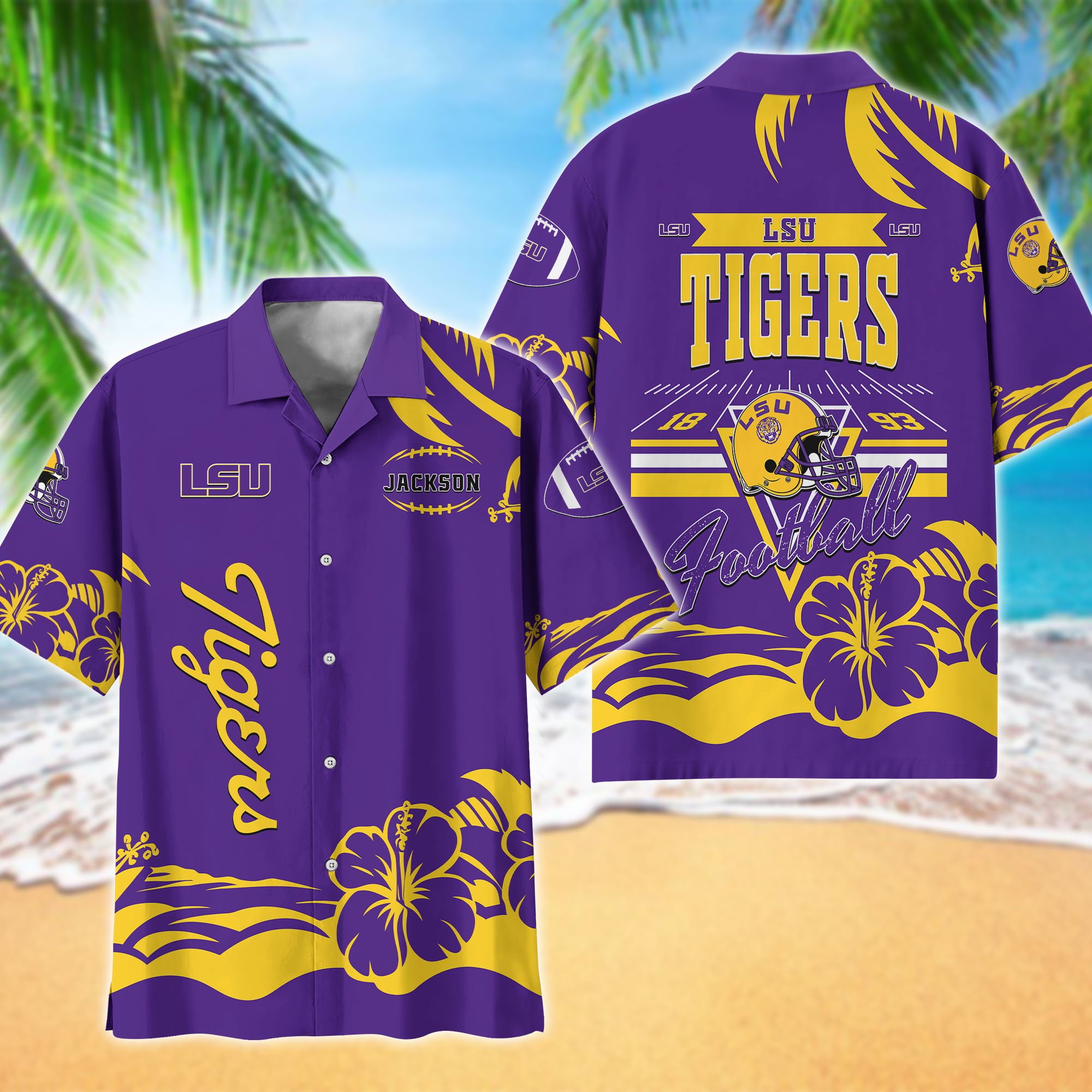 LSU TIGERS Hawaiian Shirt Personalized Your Name, Sports Gifts for Fans, Sport Team Hawaii Shirt, Sports Lover Gifts ETHY-0123650A