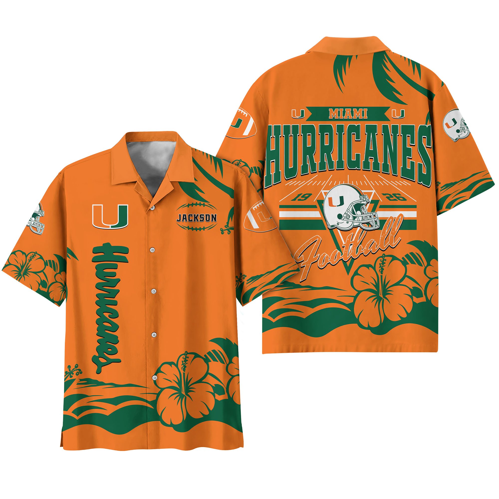 Alternative view of Miami Hurricanes Hawaiian Shirt Personalized Your Name, Sports Gifts for Fans, Sport Team Hawaii Shirt, Sports Lover Gifts ETHY-0123650A