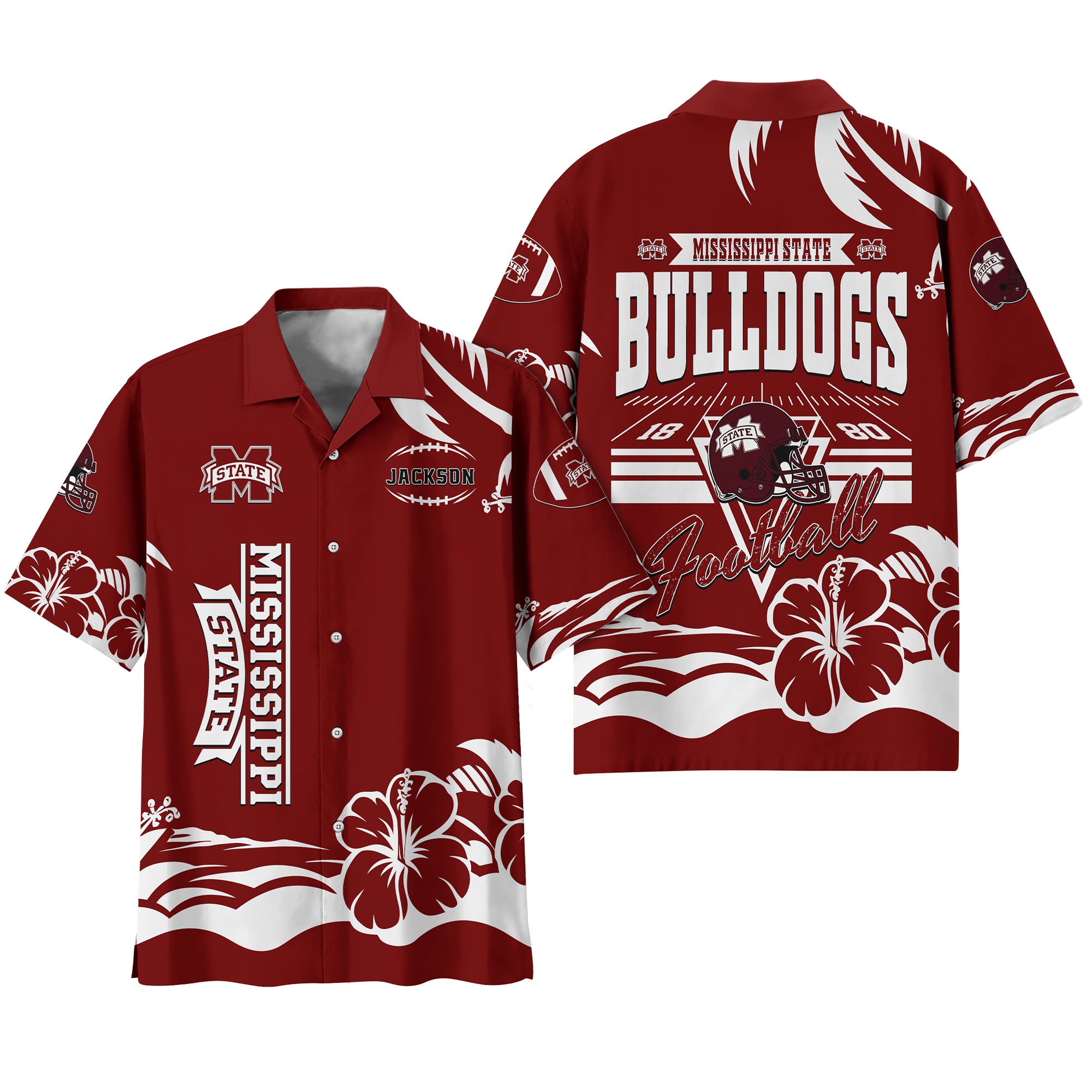 Alternative view of Mississippi State Bulldogs Hawaiian Shirt Personalized Your Name, Sports Gifts for Fans, Sport Team Hawaii Shirt, Sports Lover Gifts ETHY-0123650A