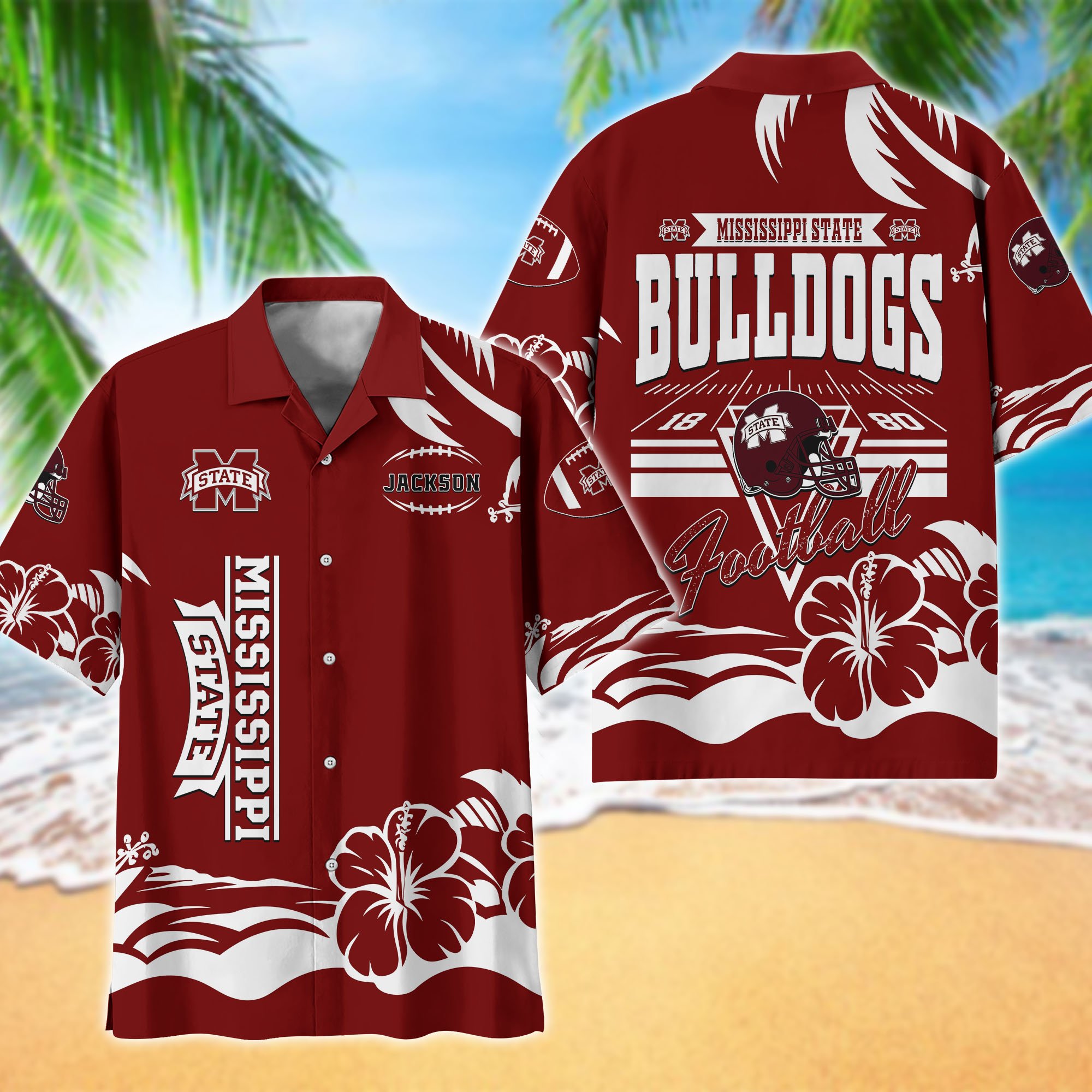 Mississippi State Bulldogs Hawaiian Shirt Personalized Your Name, Sports Gifts for Fans, Sport Team Hawaii Shirt, Sports Lover Gifts ETHY-0123650A
