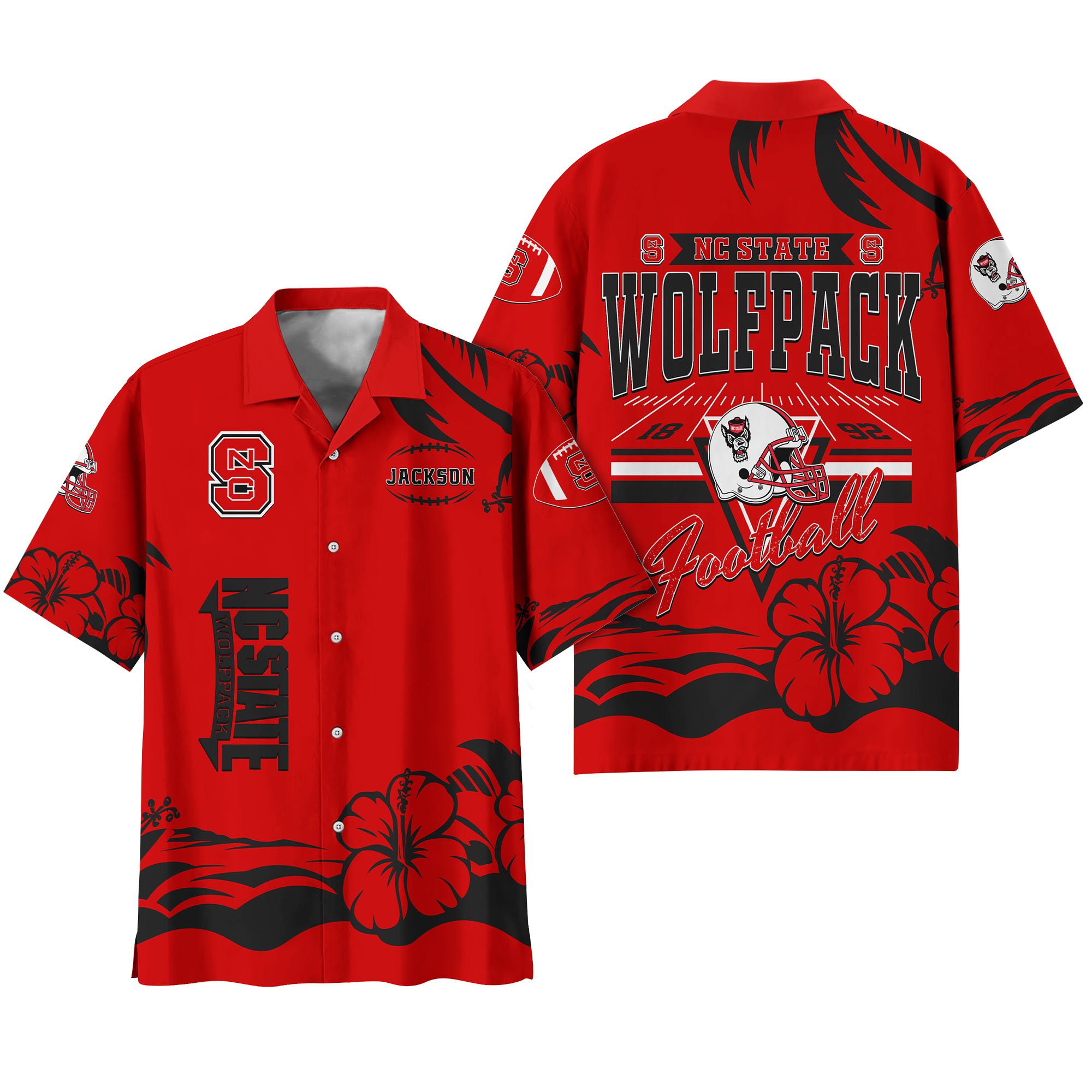 Alternative view of NC State Wolfpack Hawaiian Shirt Personalized Your Name, Sports Gifts for Fans, Sport Team Hawaii Shirt, Sports Lover Gifts ETHY-0123650A