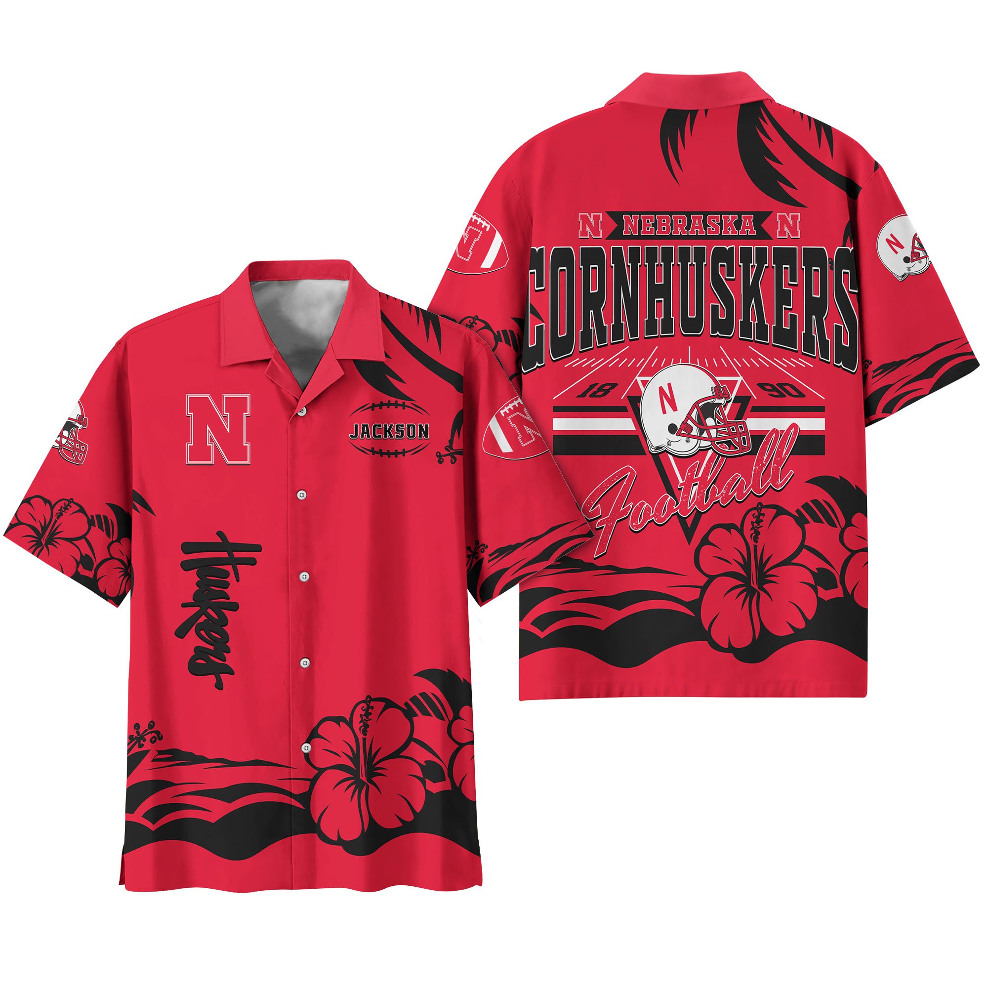 Alternative view of Nebraska Cornhuskers Hawaiian Shirt Personalized Your Name, Sports Gifts for Fans, Sport Team Hawaii Shirt, Sports Lover Gifts ETHY-0123650A