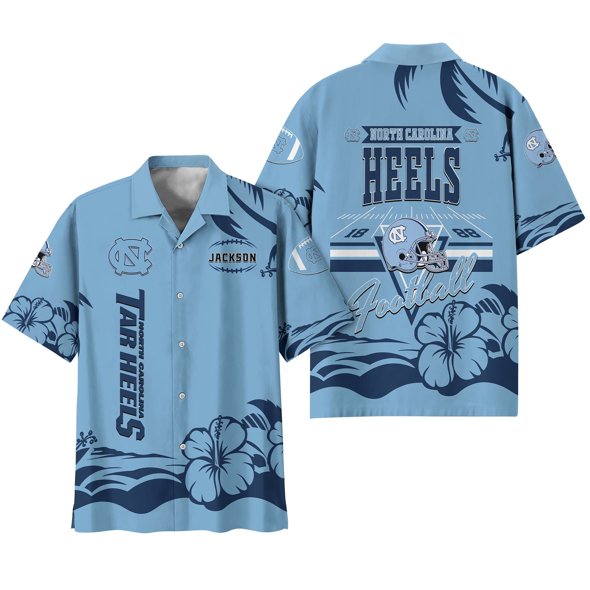 Alternative view of North Carolina Tar Heels Hawaiian Shirt Personalized Your Name, Sports Gifts for Fans, Sport Team Hawaii Shirt, Sports Lover Gifts ETHY-0123650A