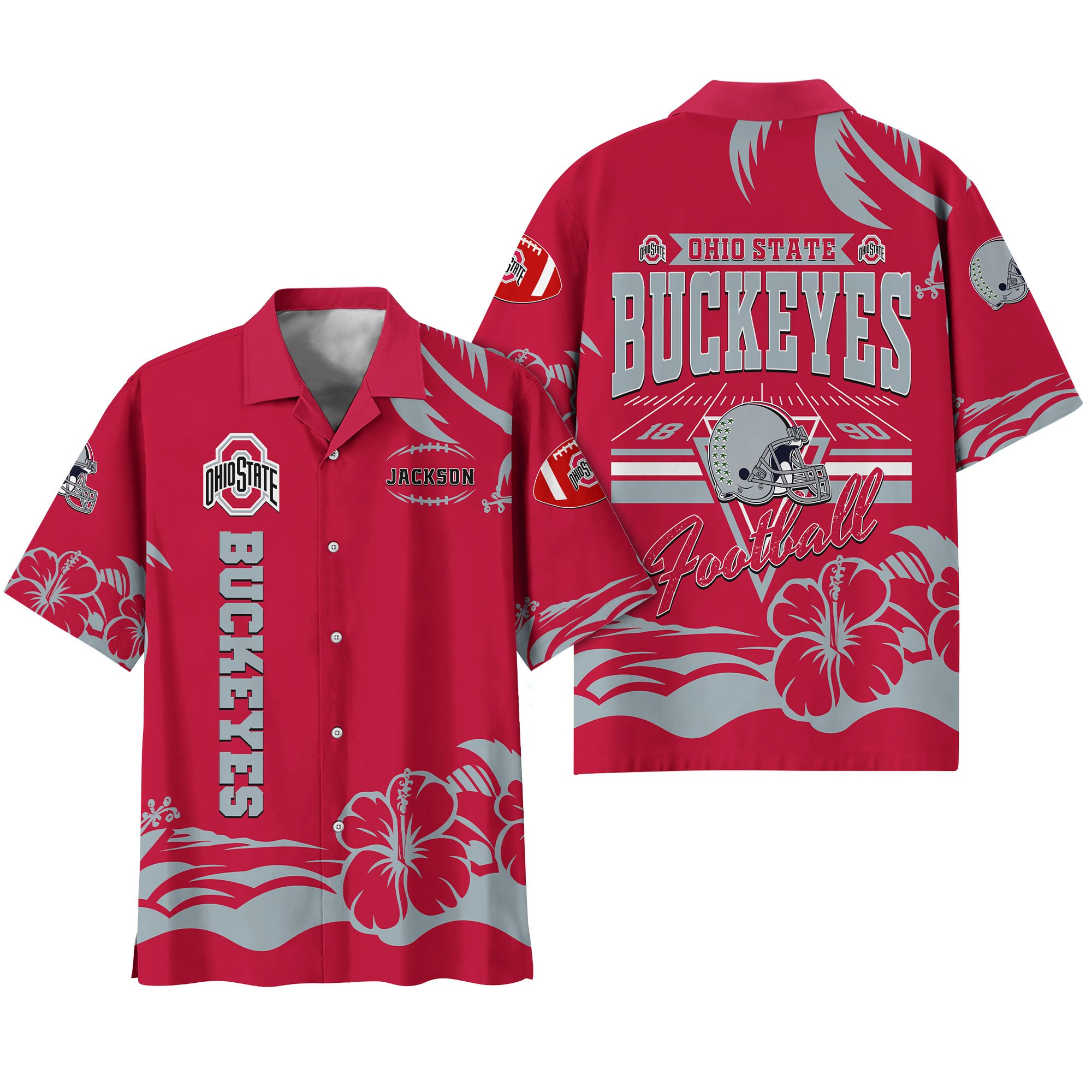 Alternative view of Ohio State Buckeyes Hawaiian Shirt Personalized Your Name, Sports Gifts for Fans, Sport Team Hawaii Shirt, Sports Lover Gifts ETHY-0123650A