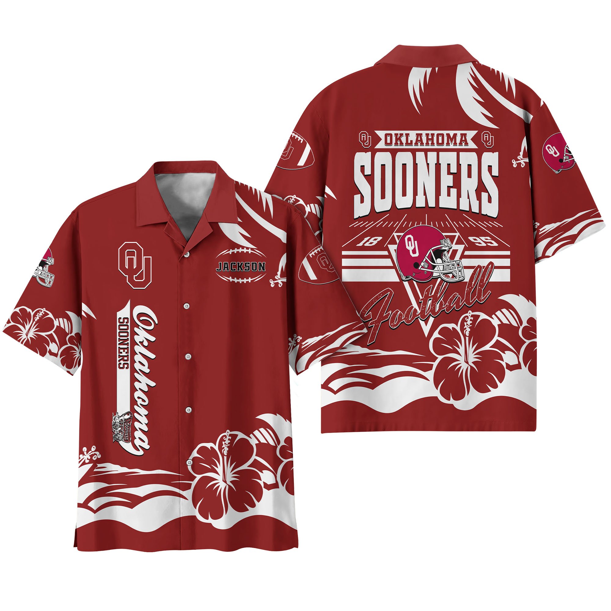 Alternative view of Oklahoma Sooners Hawaiian Shirt Personalized Your Name, Sports Gifts for Fans, Sport Team Hawaii Shirt, Sports Lover Gifts ETHY-0123650A