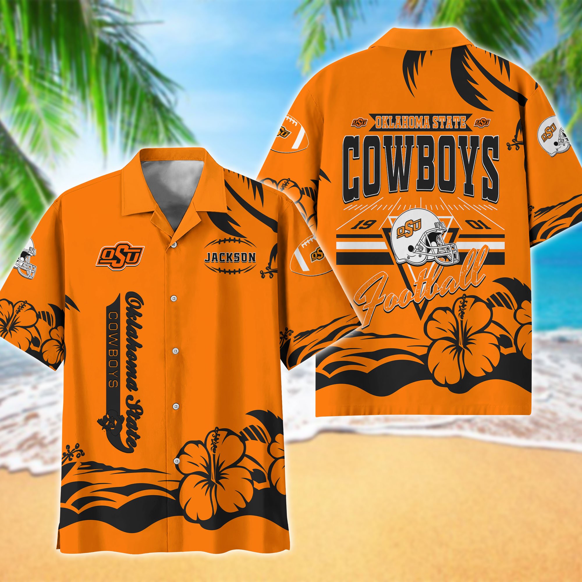 Oklahoma State Cowboys Hawaiian Shirt Personalized Your Name, Sports Gifts for Fans, Sport Team Hawaii Shirt, Sports Lover Gifts ETHY-0123650A
