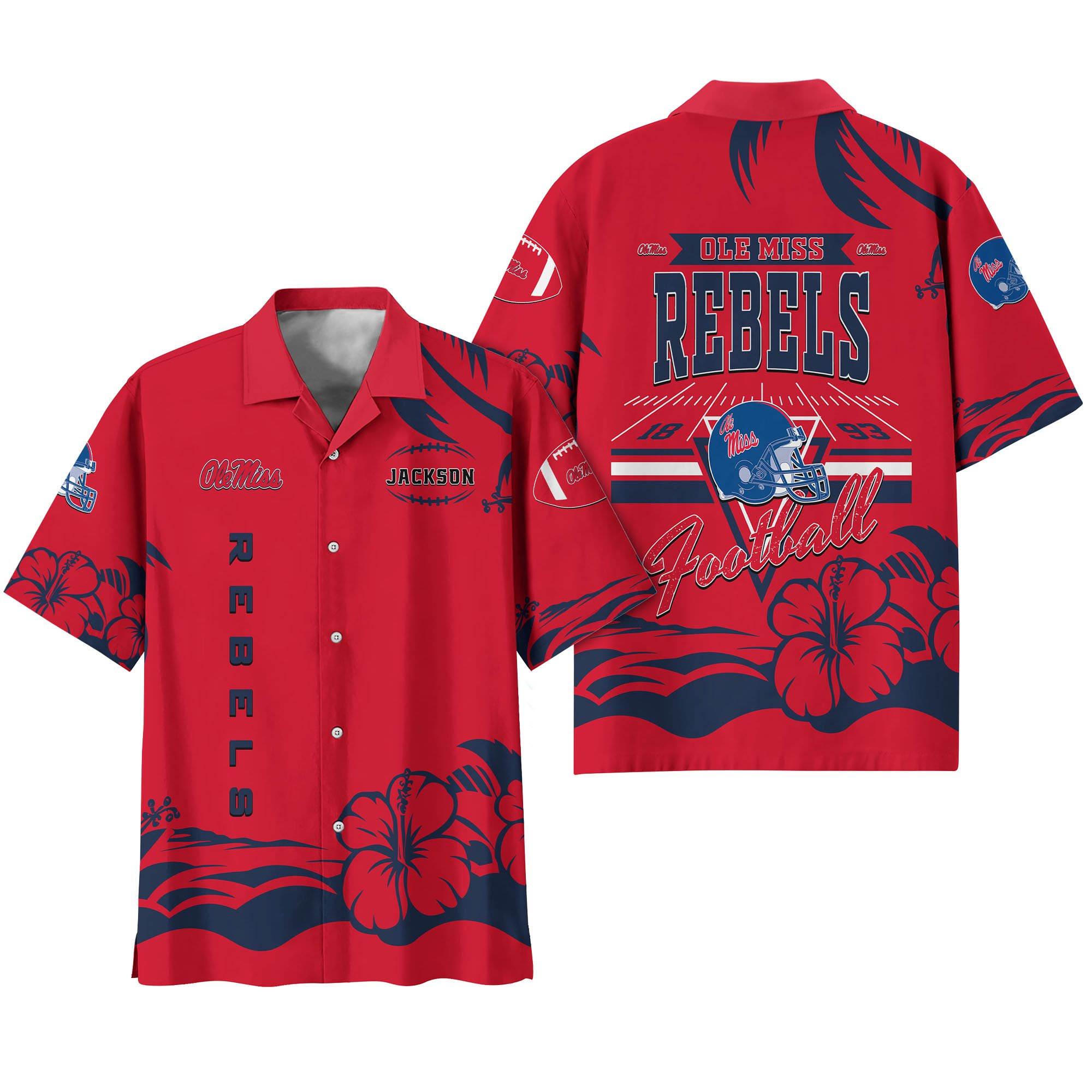 Alternative view of Ole Miss Rebels Hawaiian Shirt Personalized Your Name, Sports Gifts for Fans, Sport Team Hawaii Shirt, Sports Lover Gifts ETHY-0123650A