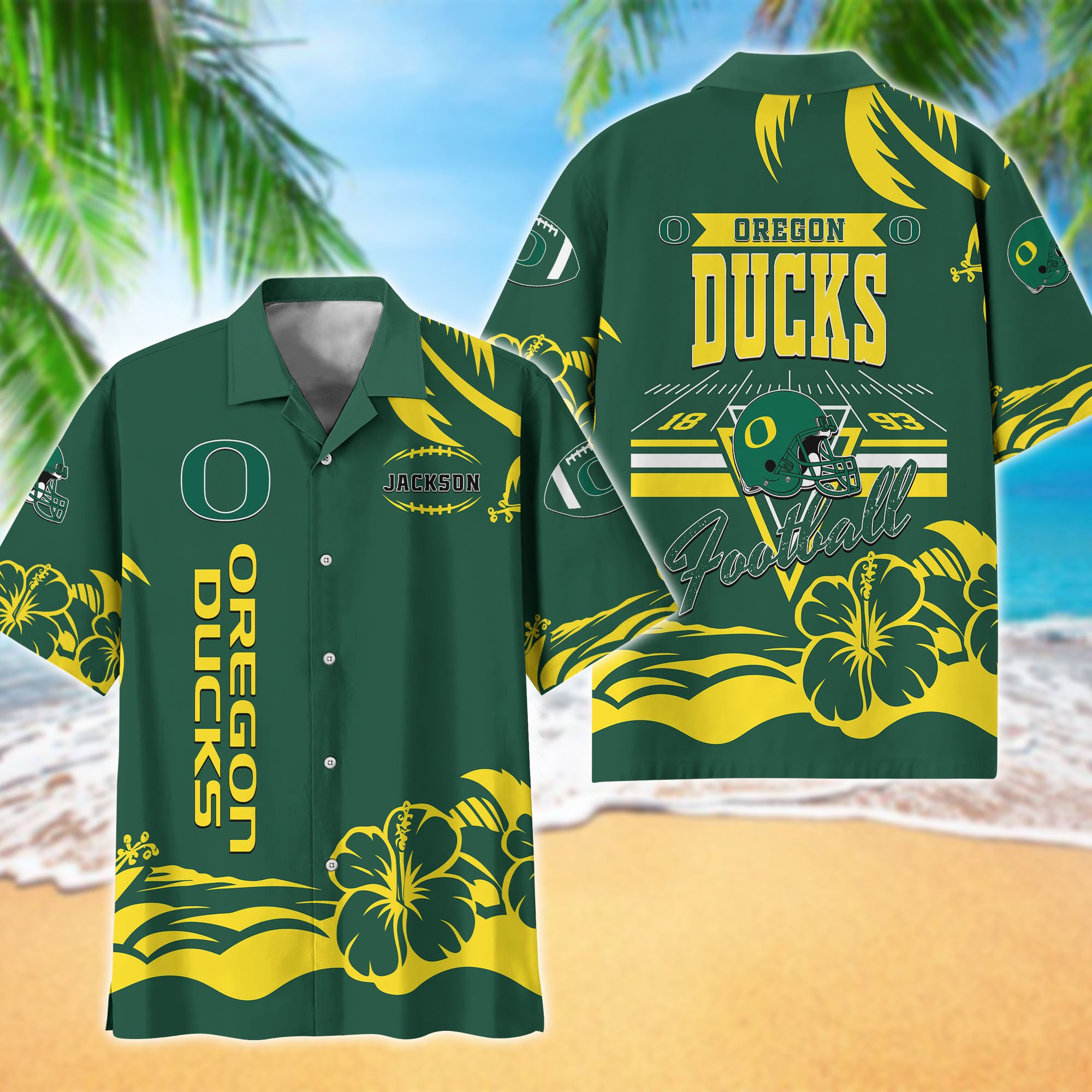 Oregon Ducks Hawaiian Shirt Personalized Your Name, Sports Gifts for Fans, Sport Team Hawaii Shirt, Sports Lover Gifts ETHY-0123650A