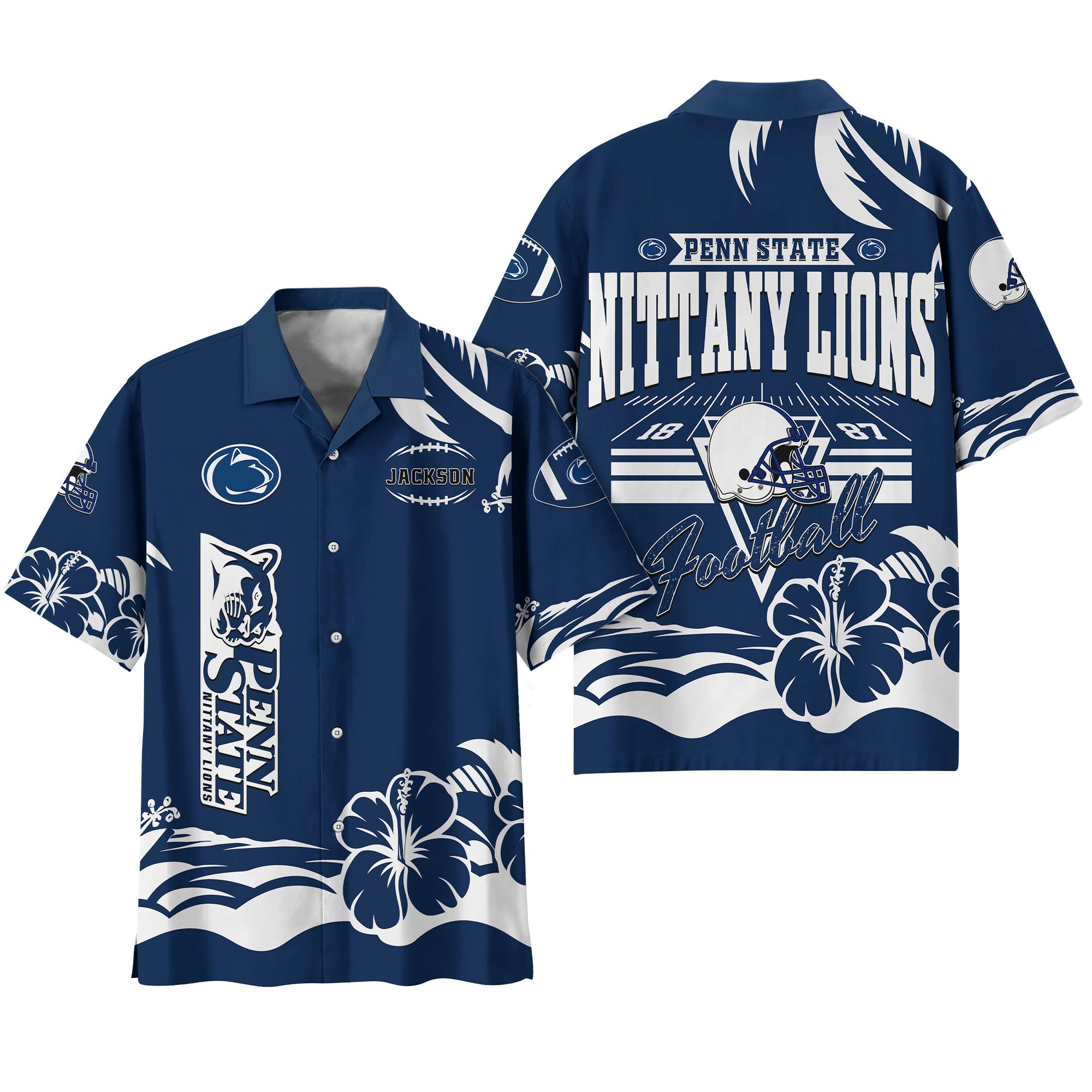 Alternative view of Penn State Nittany Lions Hawaiian Shirt Personalized Your Name, Sports Gifts for Fans, Sport Team Hawaii Shirt, Sports Lover Gifts ETHY-0123650A