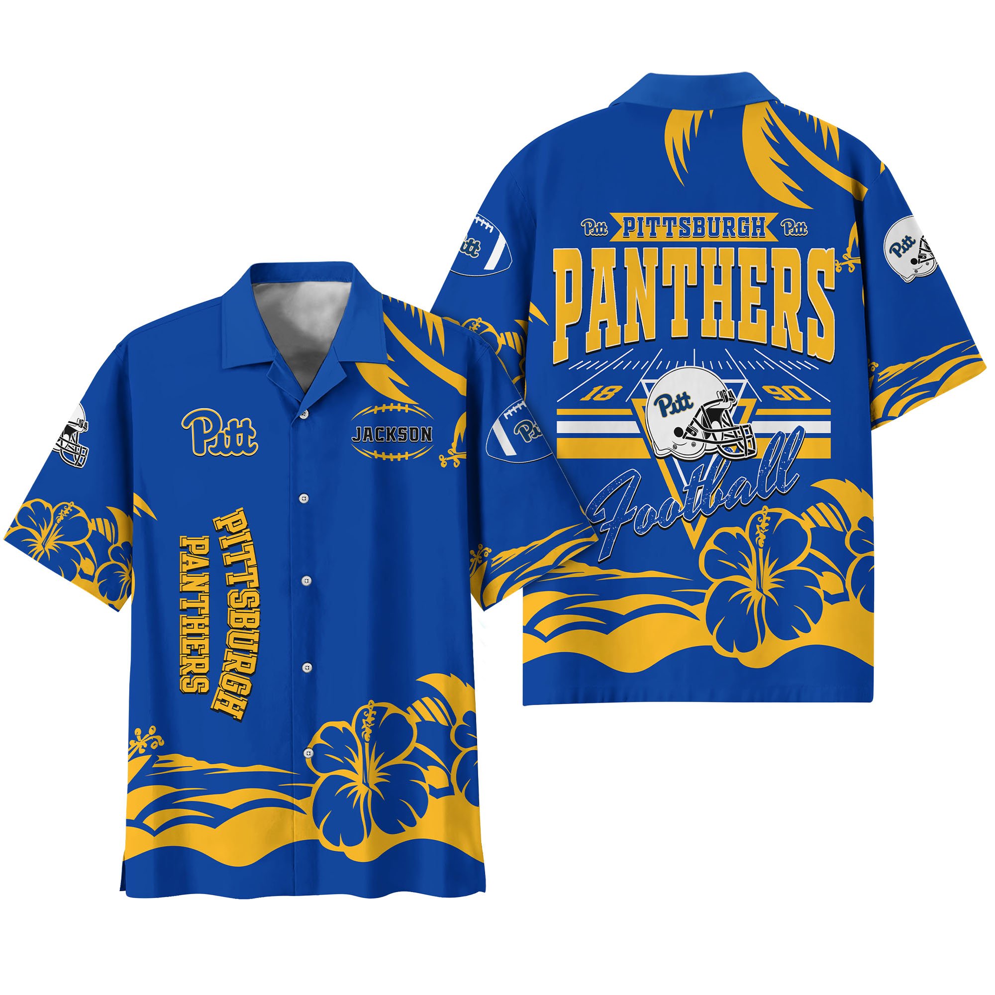 Alternative view of Pittsburgh Panthers Hawaiian Shirt Personalized Your Name, Sports Gifts for Fans, Sport Team Hawaii Shirt, Sports Lover Gifts ETHY-0123650A