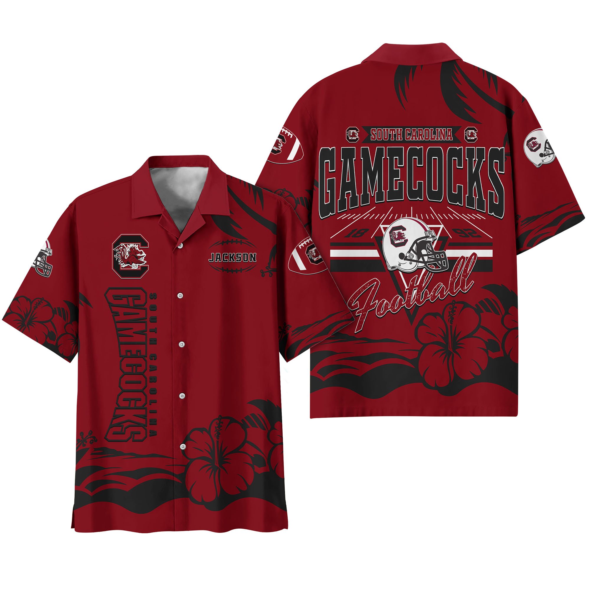 Alternative view of South Carolina Gamecocks Hawaiian Shirt Personalized Your Name, Sports Gifts for Fans, Sport Team Hawaii Shirt, Sports Lover Gifts ETHY-0123650A