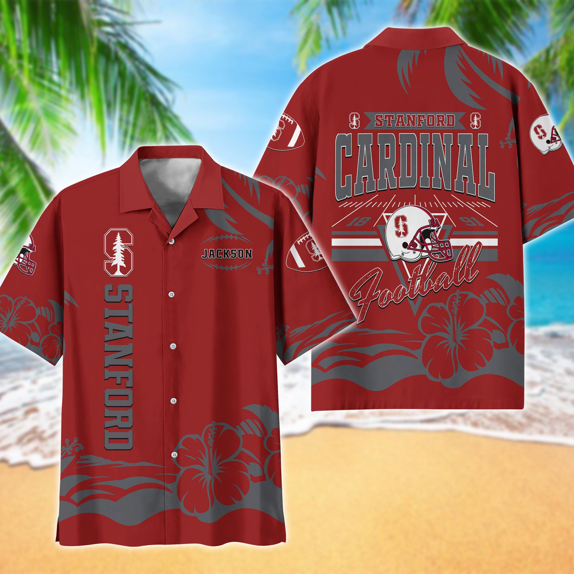 Stanford Cardinal Hawaiian Shirt Personalized Your Name, Sports Gifts for Fans, Sport Team Hawaii Shirt, Sports Lover Gifts ETHY-0123650A