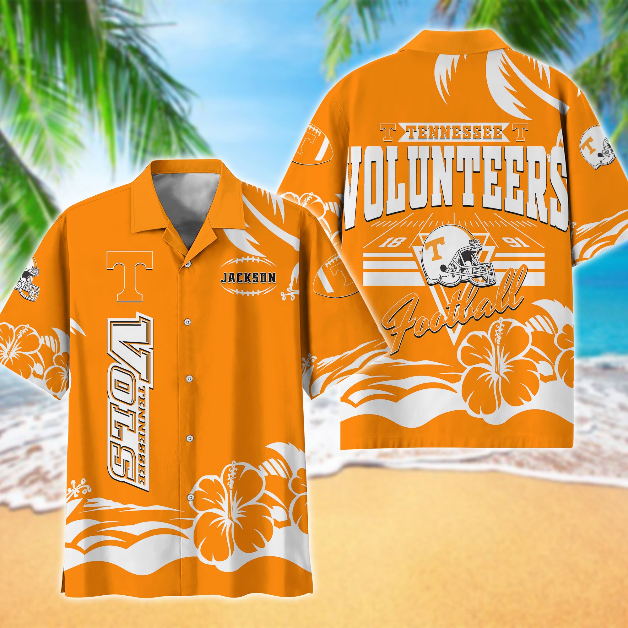 Tennessee Volunteers Hawaiian Shirt Personalized Your Name, Sports Gifts for Fans, Sport Team Hawaii Shirt, Sports Lover Gifts ETHY-0123650A