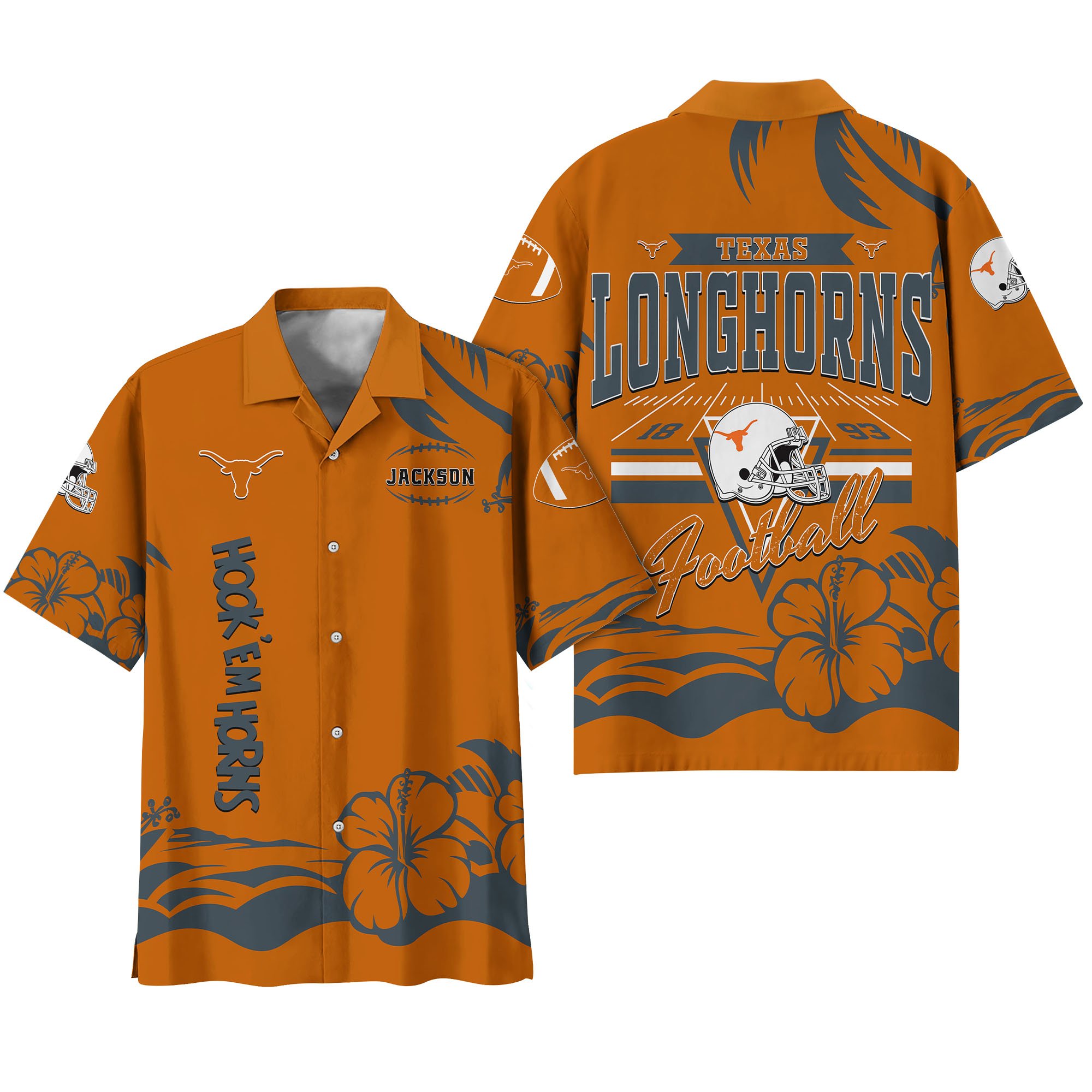 Alternative view of Texas Longhorns Hawaiian Shirt Personalized Your Name, Sports Gifts for Fans, Sport Team Hawaii Shirt, Sports Lover Gifts ETHY-0123650A
