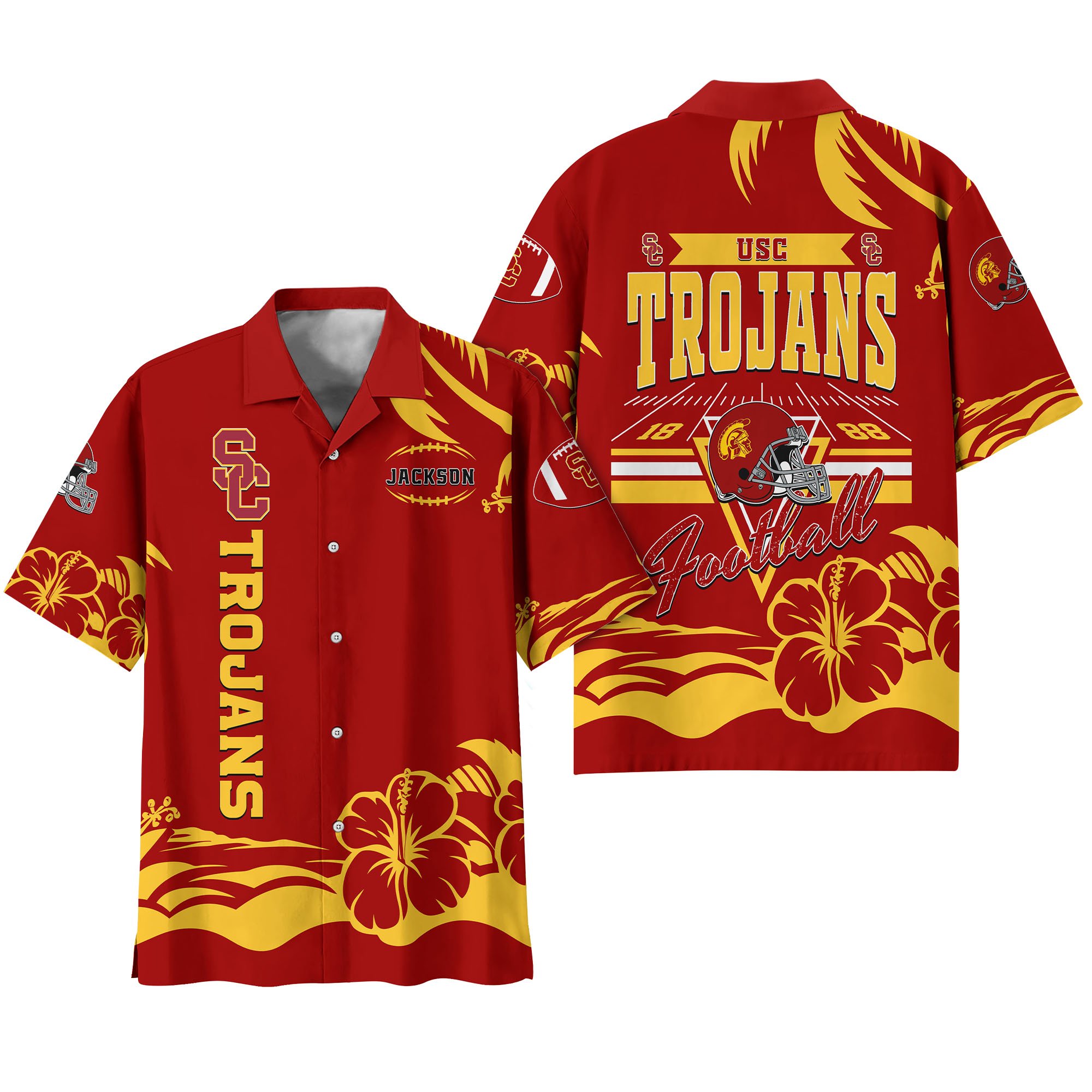 Alternative view of USC Trojans Hawaiian Shirt Personalized Your Name, Sports Gifts for Fans, Sport Team Hawaii Shirt, Sports Lover Gifts ETHY-0123650A